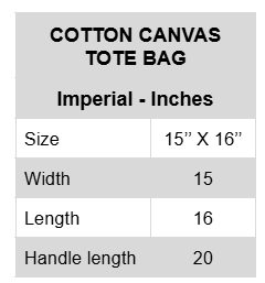 Cotton Canvas Tote Bag Community Activities (Front Logo & Back Design)