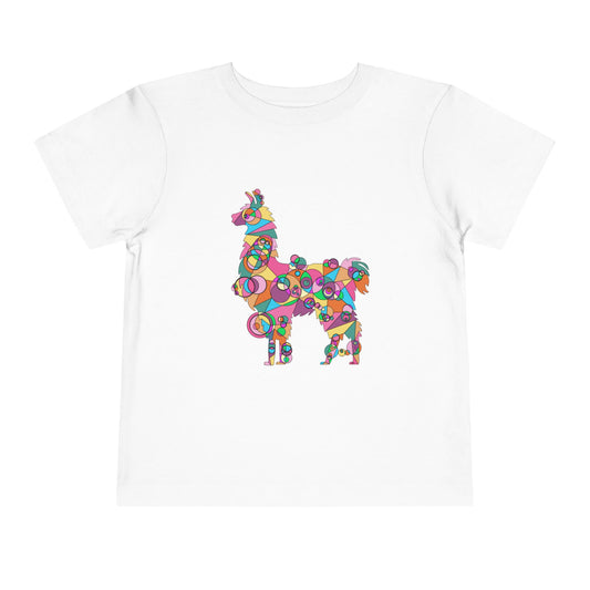 Toddler Unisex Geometric Llama Tee - Andean Joy Edition