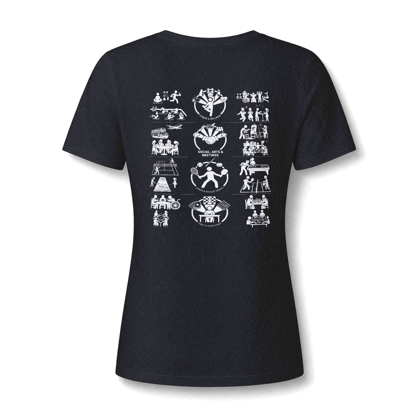 Falls Run Women's Active Living V-Neck Tee (Black & Blue)