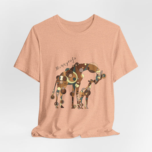 Women's Geometric Mother & Baby Giraffe Tee - Mommyrafa Edition