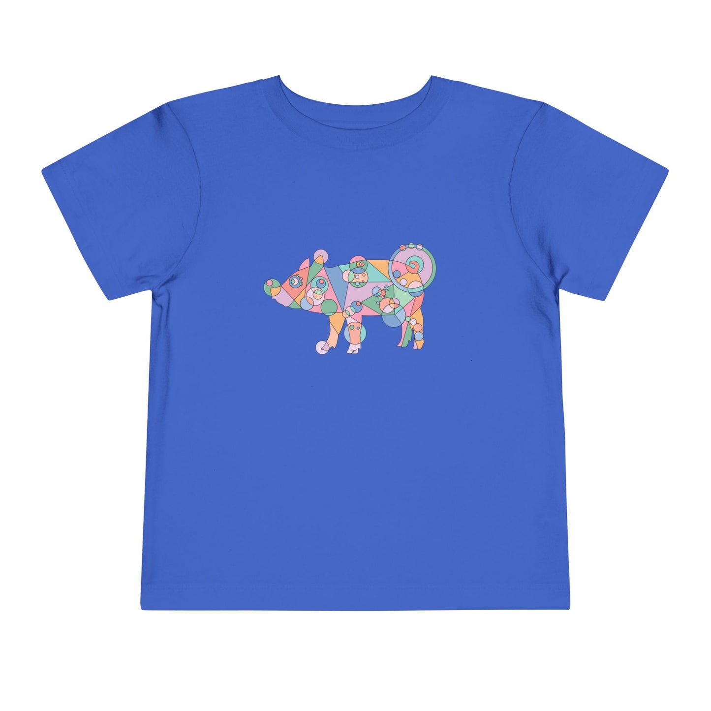 Toddler Unisex Geometric Pig Tee - Pastel Whimsy Edition