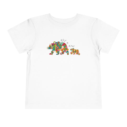 Toddler Unisex Geometric Bear Tee - Follow Mommy Edition