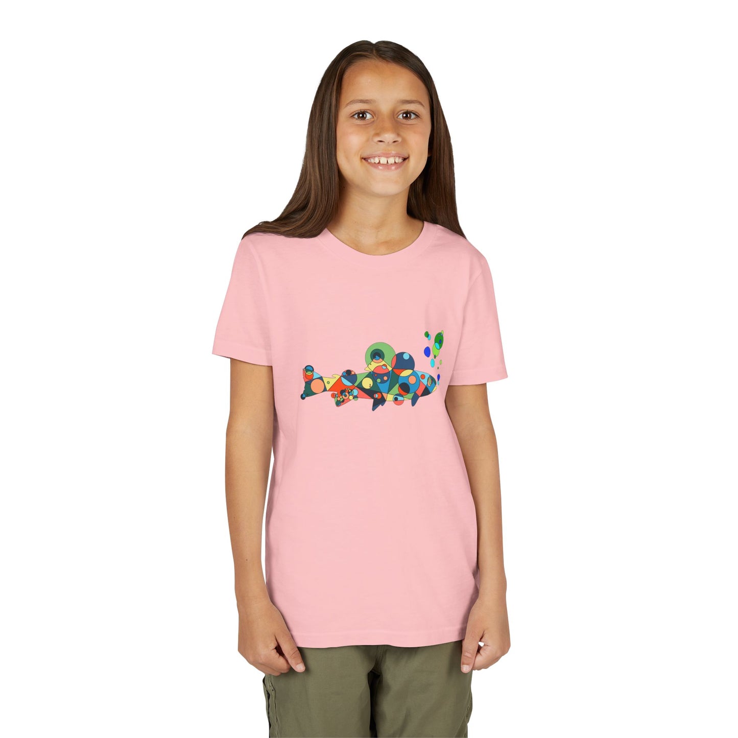 Youth Unisex Geometric Fish Tee - Aquatic Wonder Edition