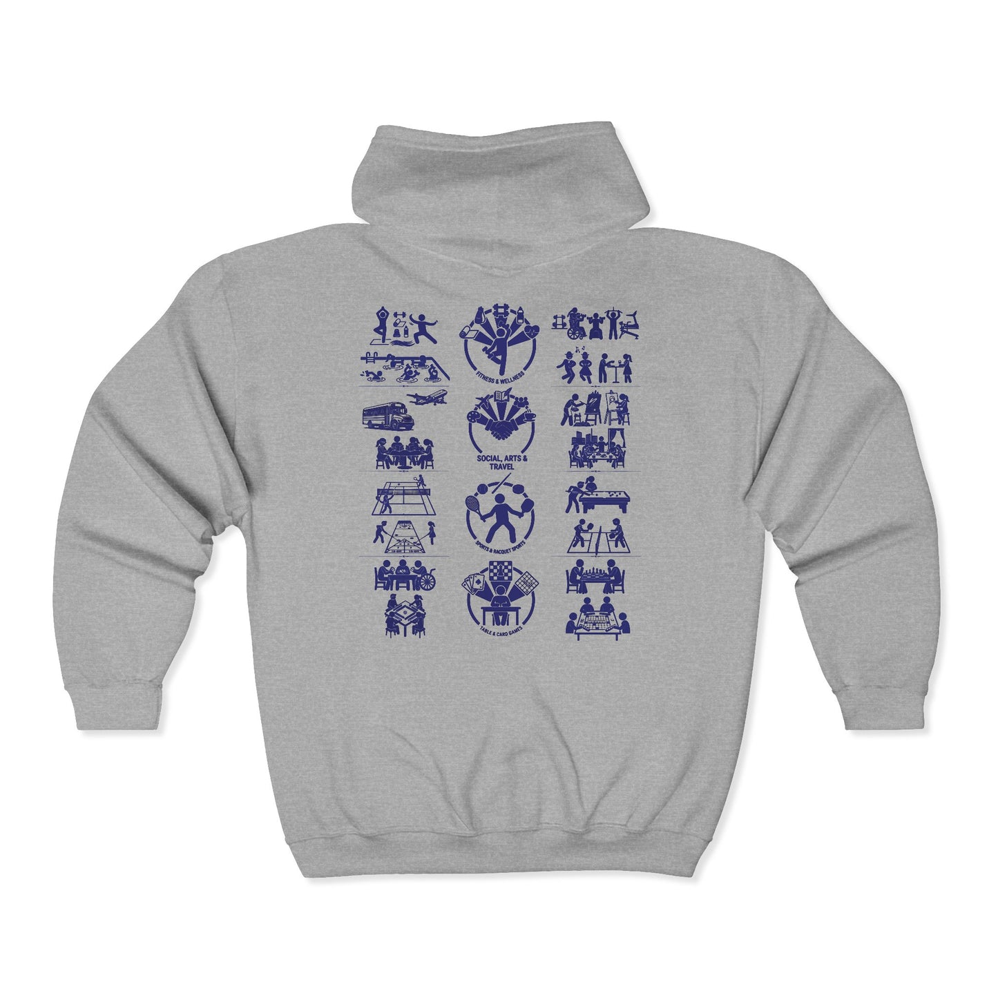 Full-Zip Hooded Sweatshirt Community Activities (Front Logo & Back Design)