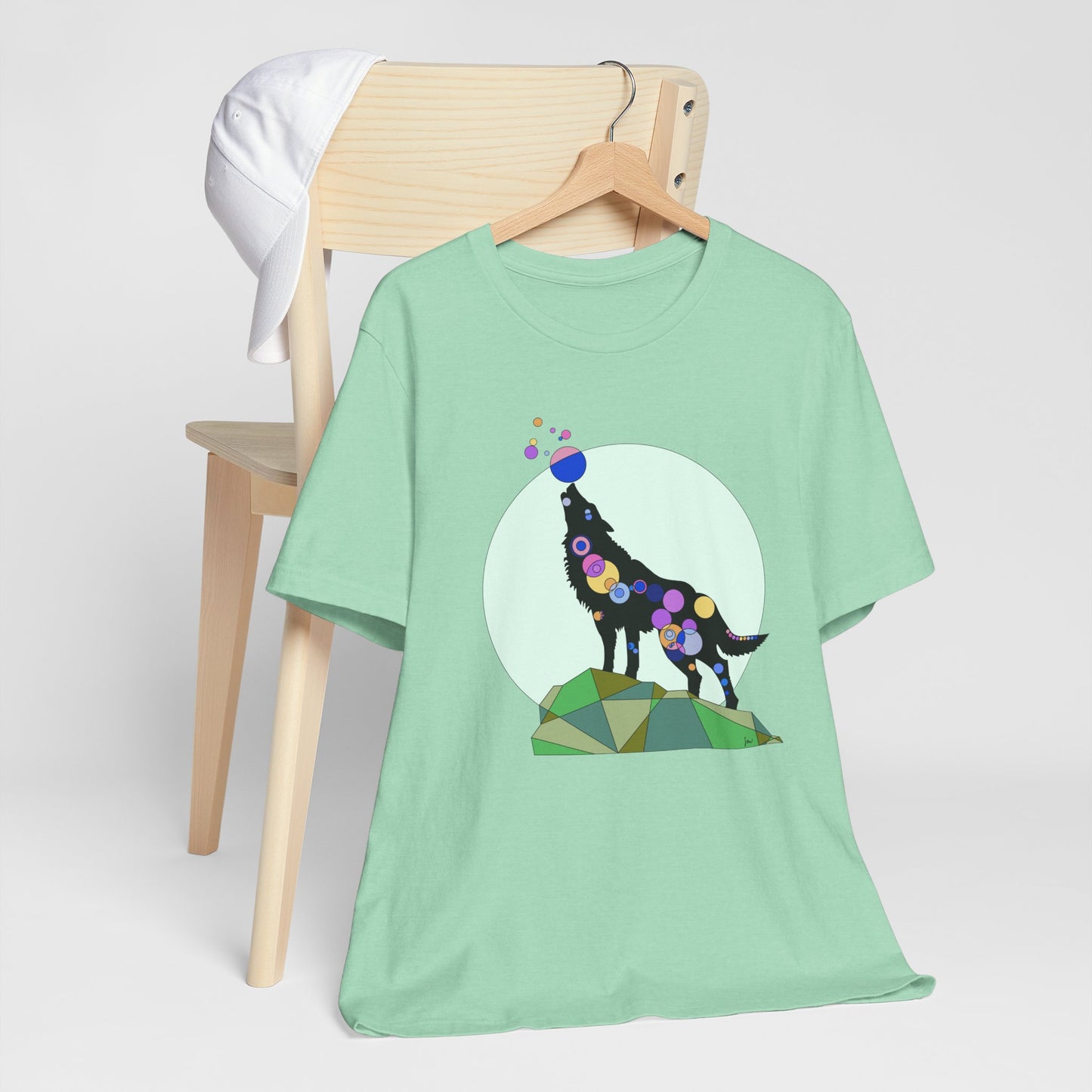 Unisex Geometric Wolf Tee - Cosmic Edition