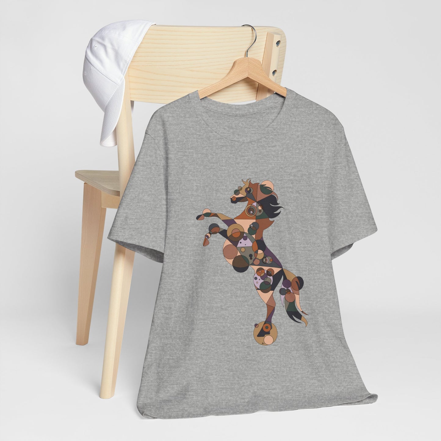 Unisex Geometric Horse Tee - Equine Mosaic Edition