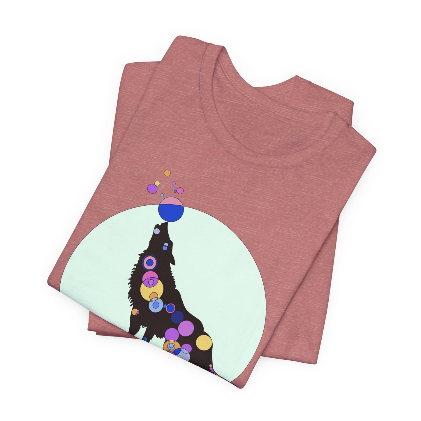 Unisex Geometric Wolf Tee - Cosmic Edition