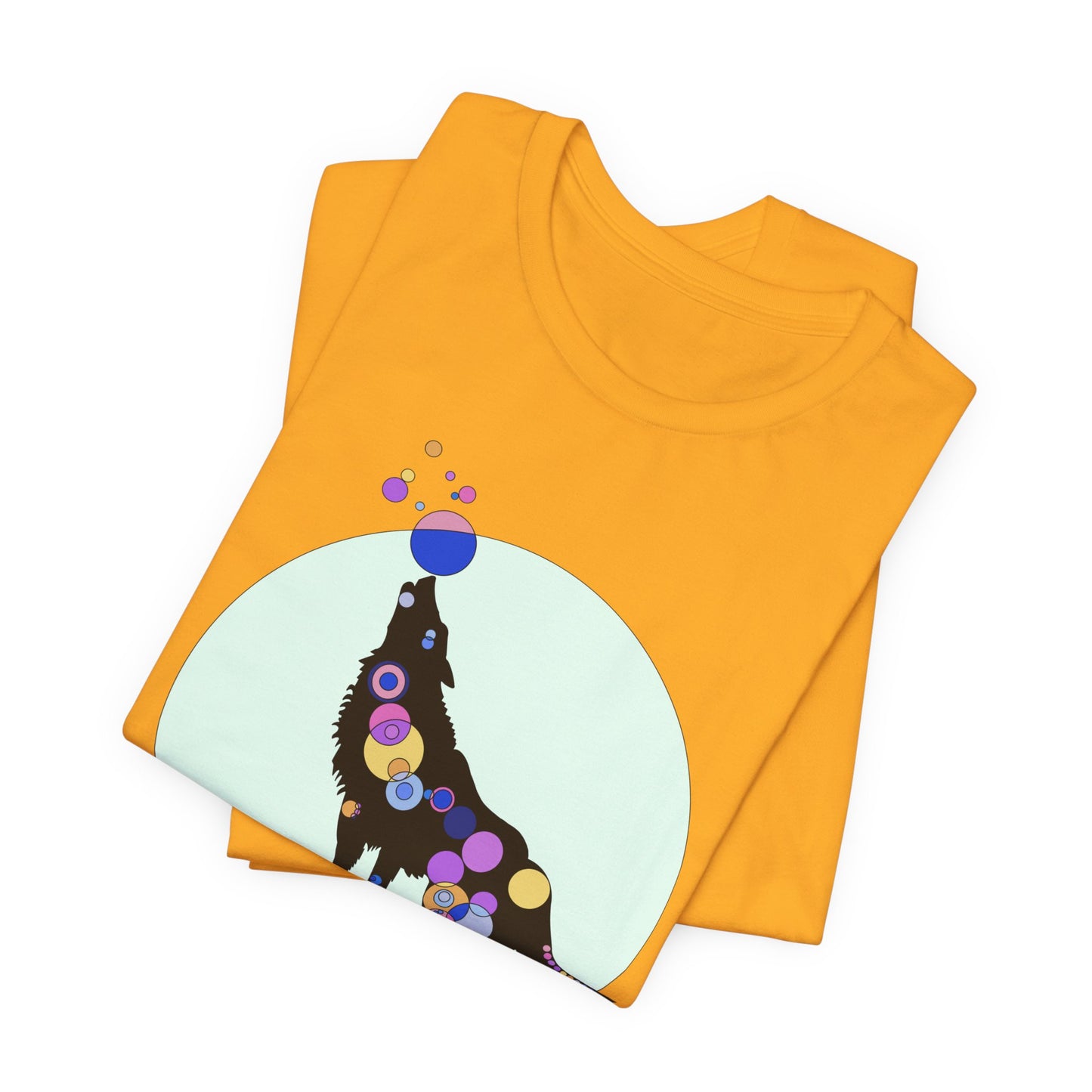 Unisex Geometric Wolf Tee - Cosmic Edition