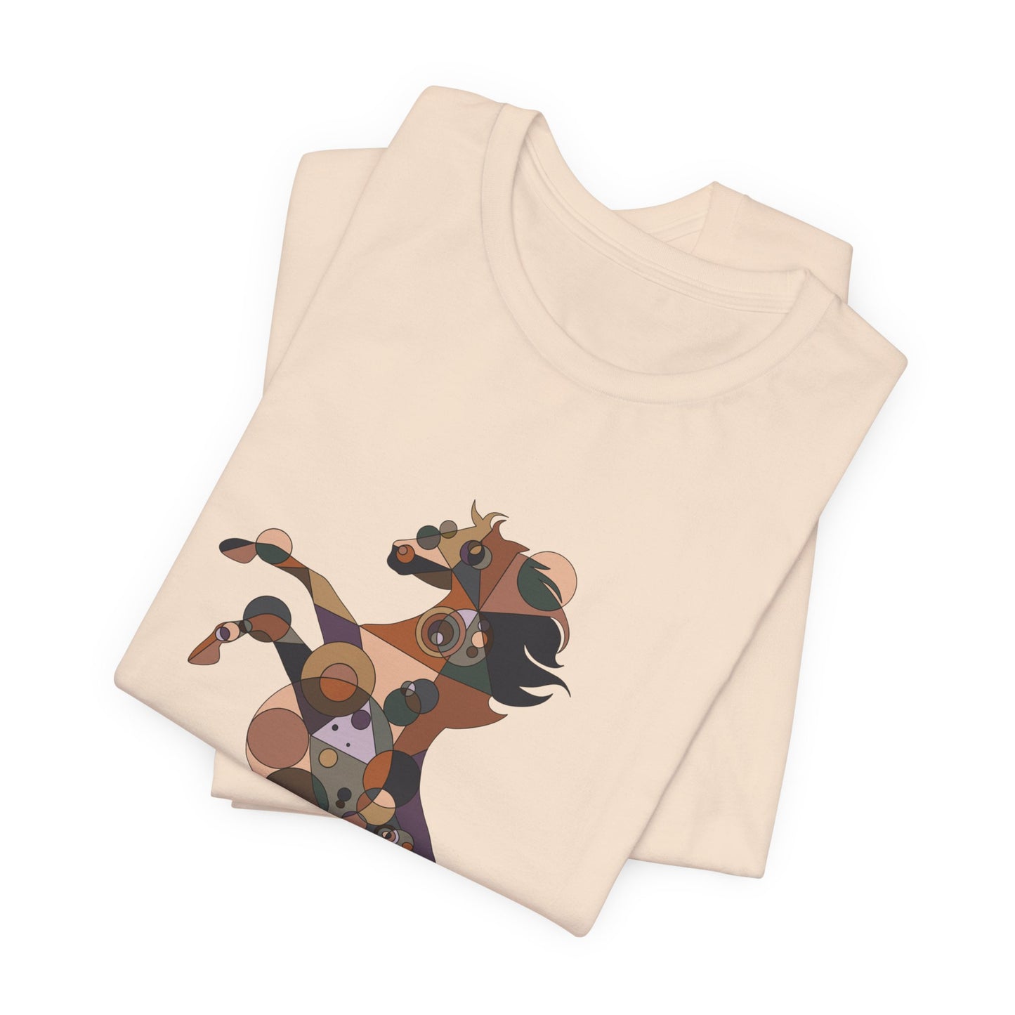 Unisex Geometric Horse Tee - Equine Mosaic Edition