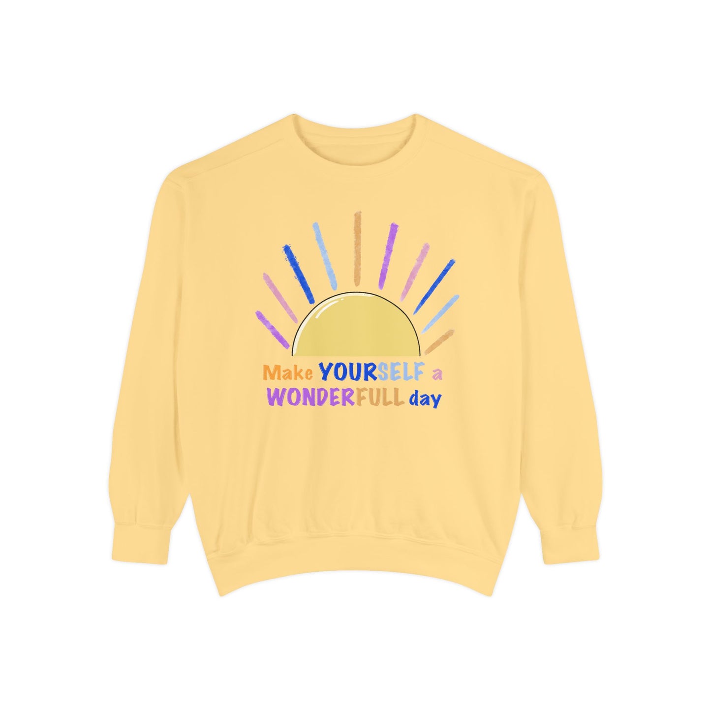 Artistic "Wonderfull Day" Unisex Garment-Dyed Sweatshirt