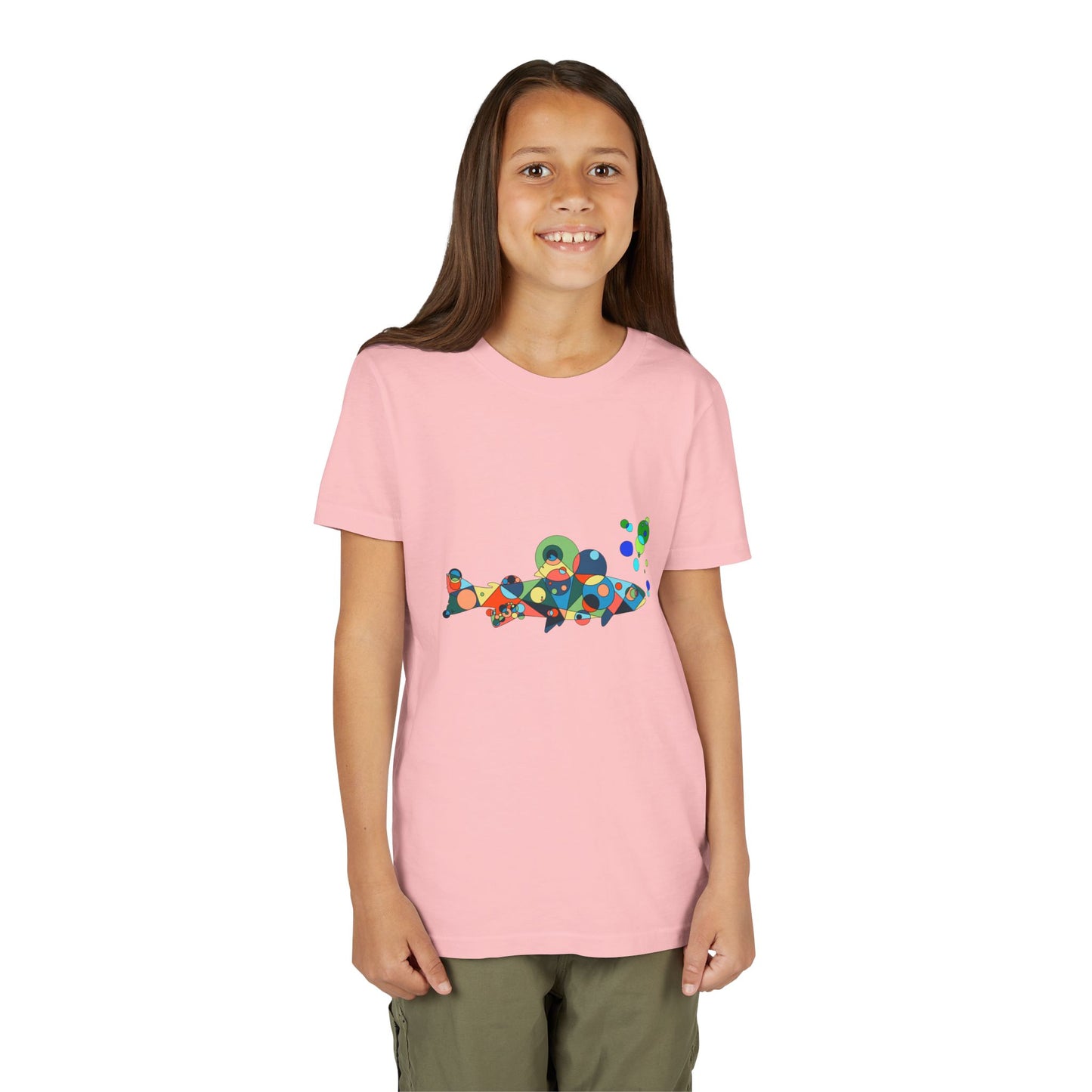 Youth Unisex Geometric Fish Tee - Aquatic Wonder Edition
