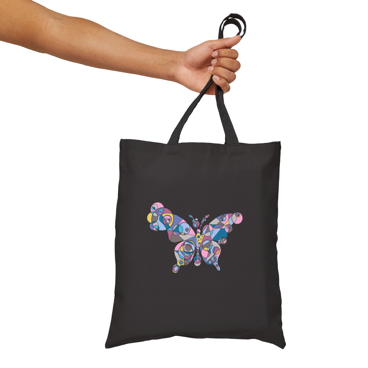 Geometric Butterfly Cotton Canvas Tote – Ethereal Edition