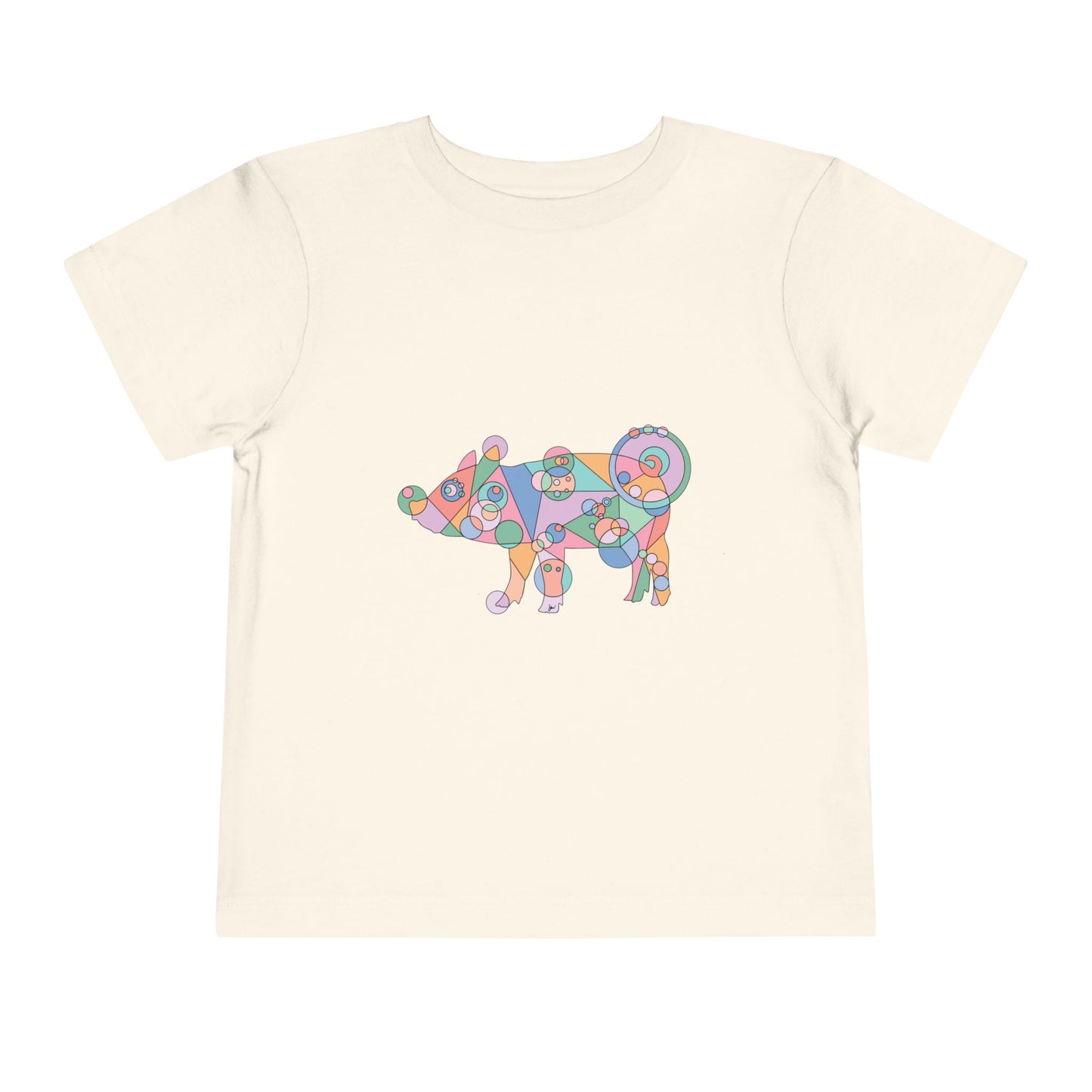 Toddler Unisex Geometric Pig Tee - Pastel Whimsy Edition