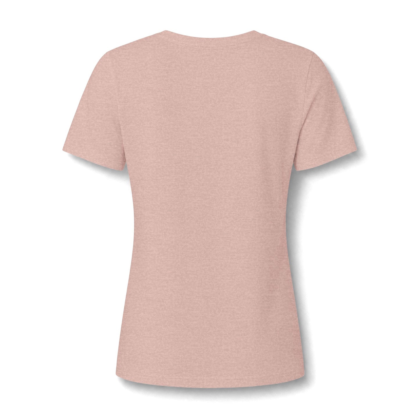 Women's V-Neck Tee Community Classic (Front Logo Only - Plain Back, White & Peach)