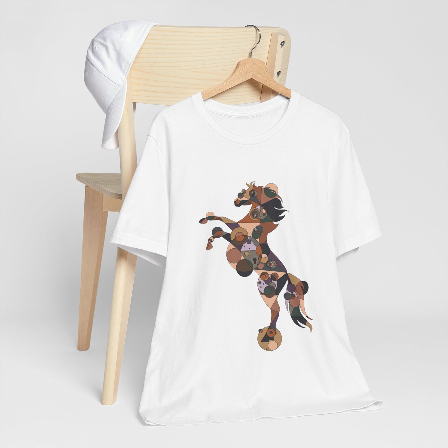Unisex Geometric Horse Tee - Equine Mosaic Edition