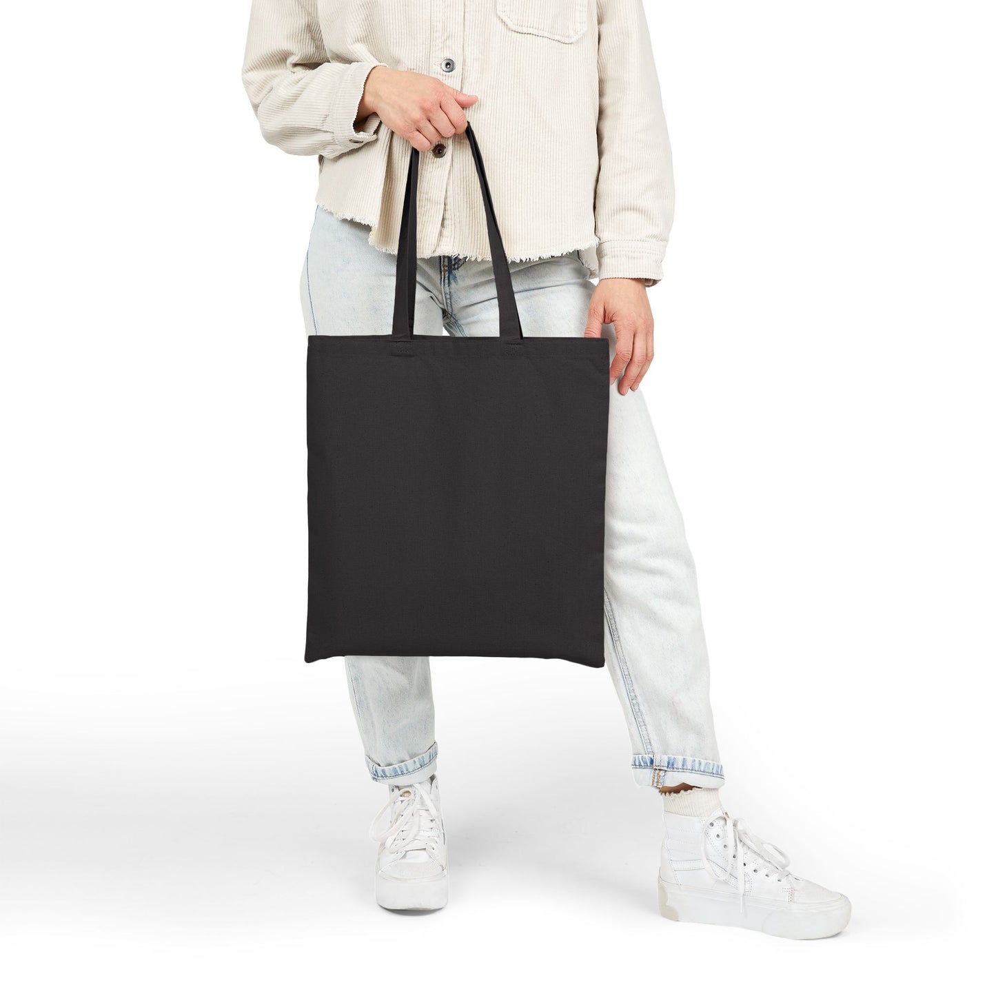 Geometric Wolf Cotton Canvas Tote – Cosmic Edition