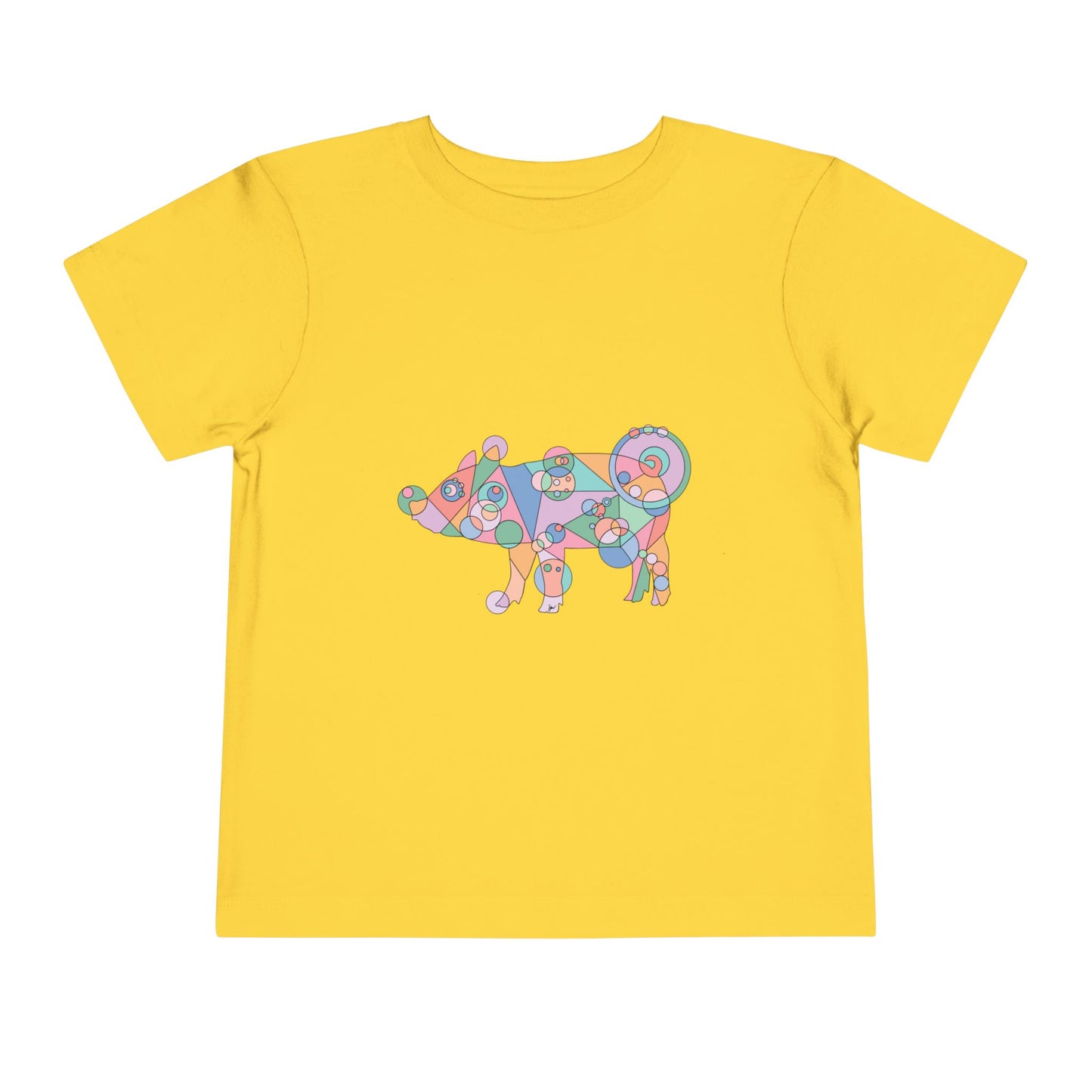 Toddler Unisex Geometric Pig Tee - Pastel Whimsy Edition