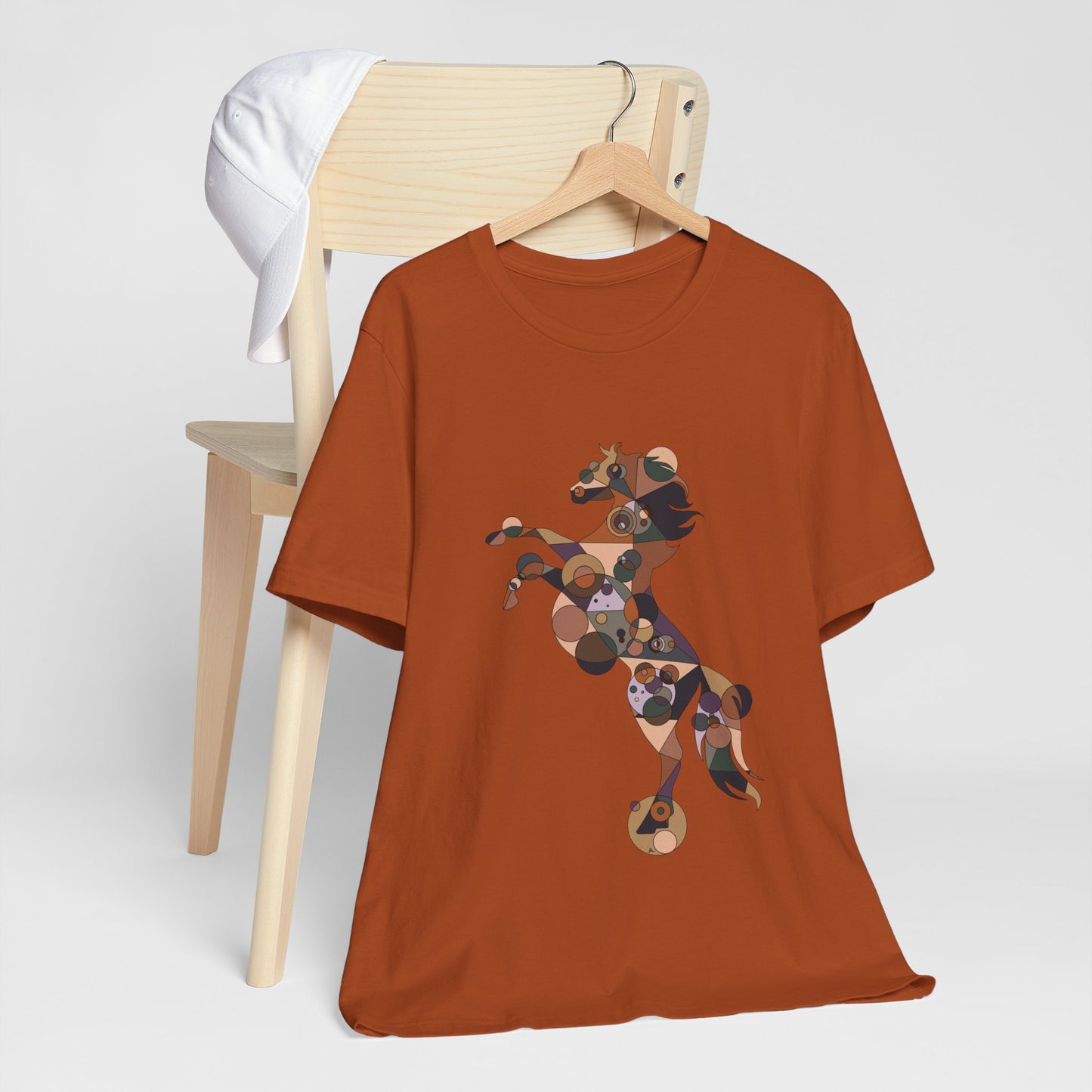 Unisex Geometric Horse Tee - Equine Mosaic Edition