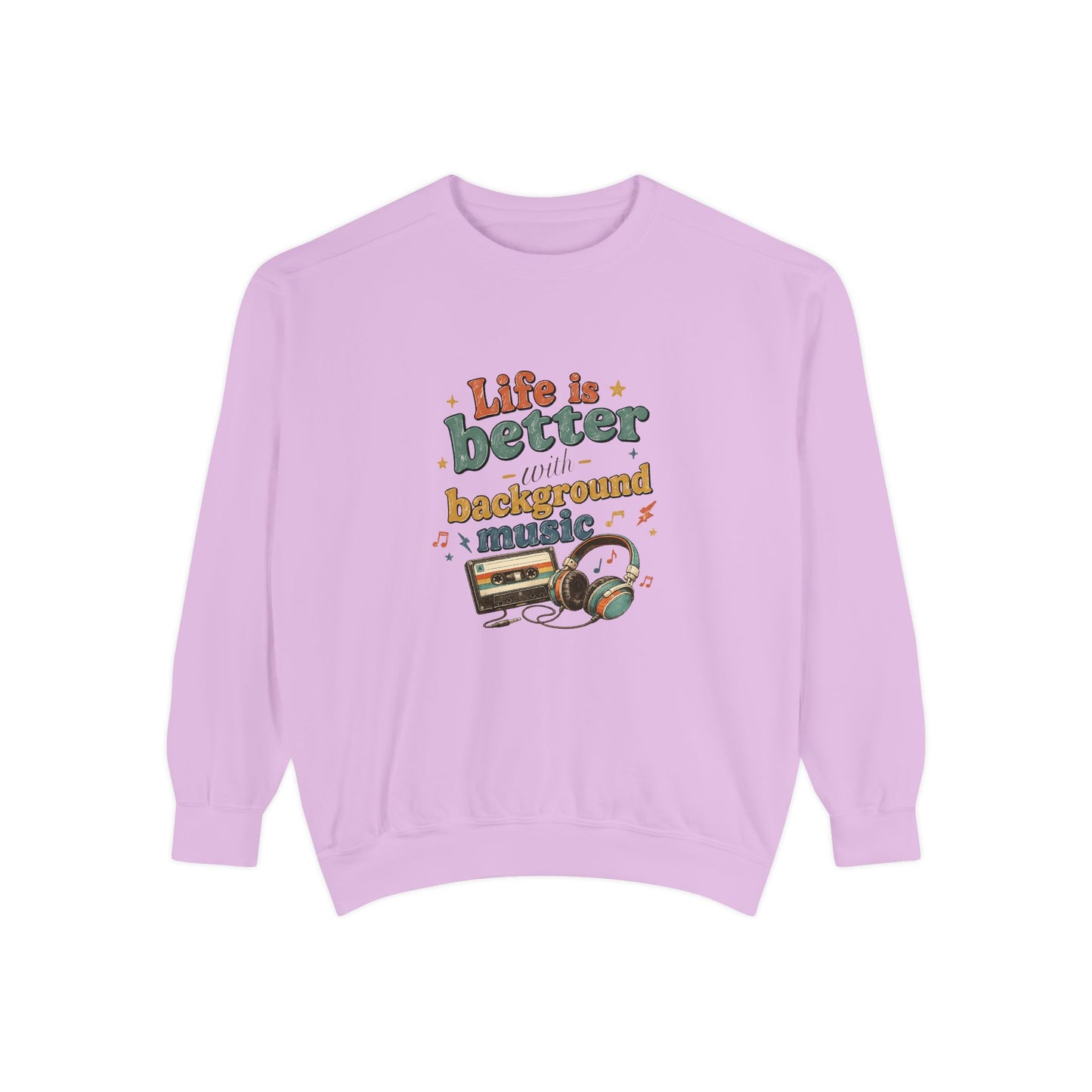 Artistic "Background Music" Unisex Garment-Dyed Sweatshirt