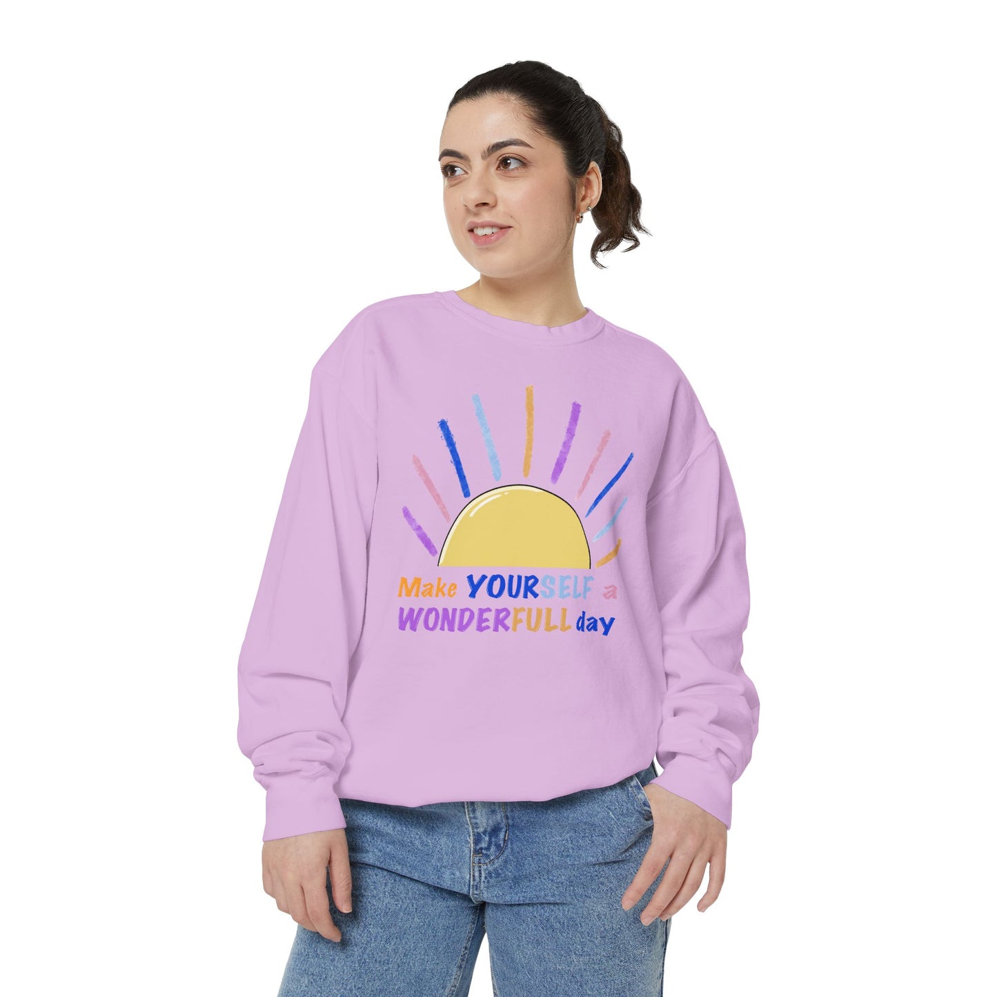 Artistic "Wonderfull Day" Unisex Garment-Dyed Sweatshirt