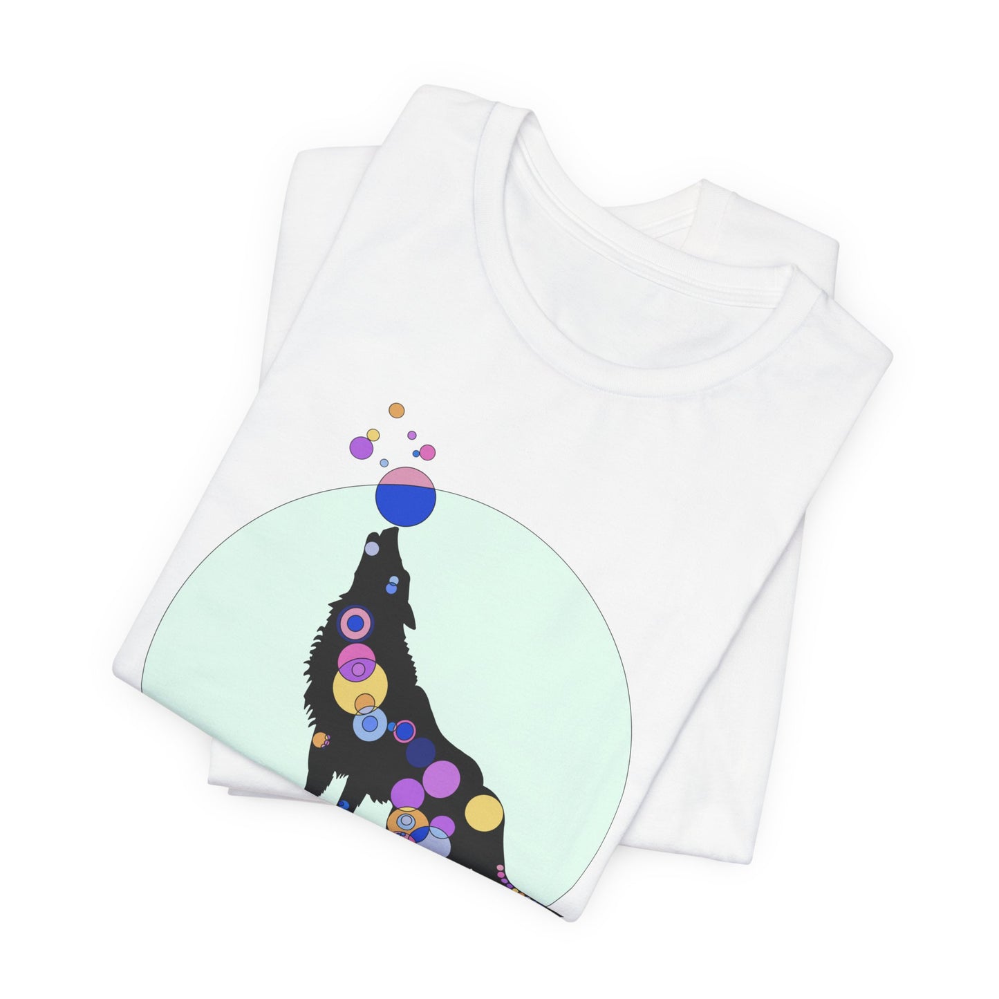 Unisex Geometric Wolf Tee - Cosmic Edition