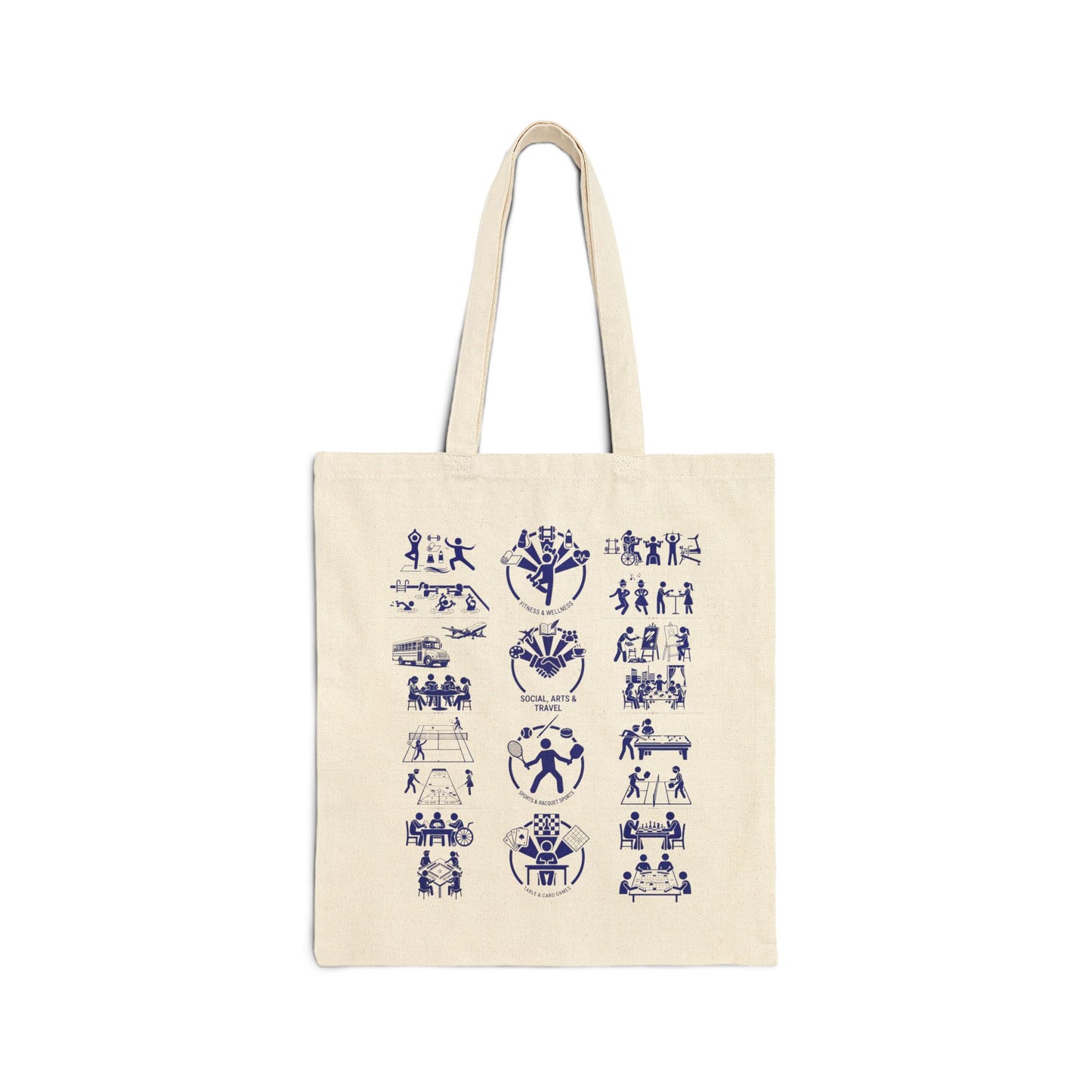 Cotton Canvas Tote Bag Community Activities (Front Logo & Back Design)