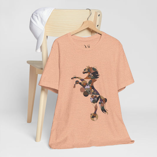 Unisex Geometric Horse Tee - Equine Mosaic Edition