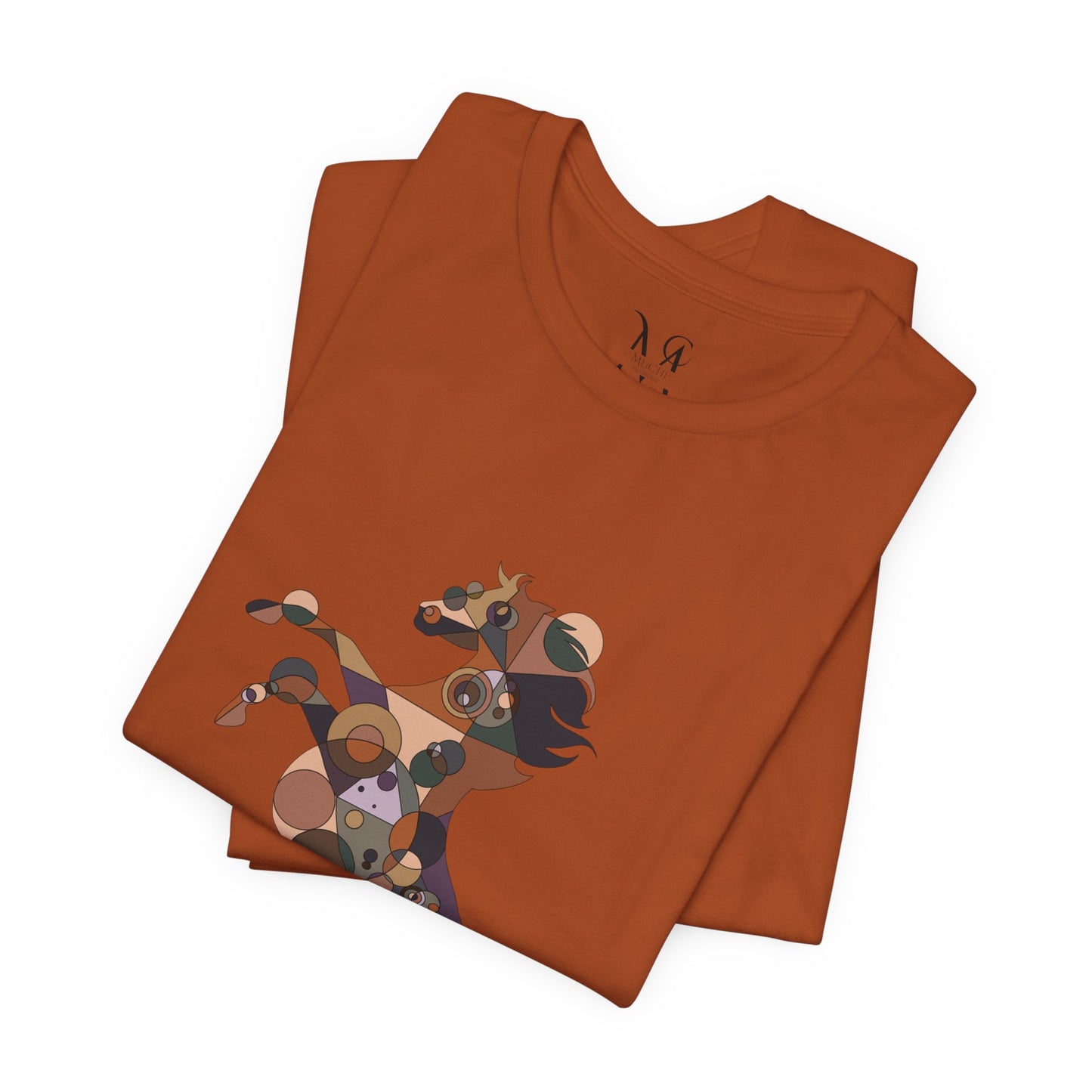 Unisex Geometric Horse Tee - Equine Mosaic Edition