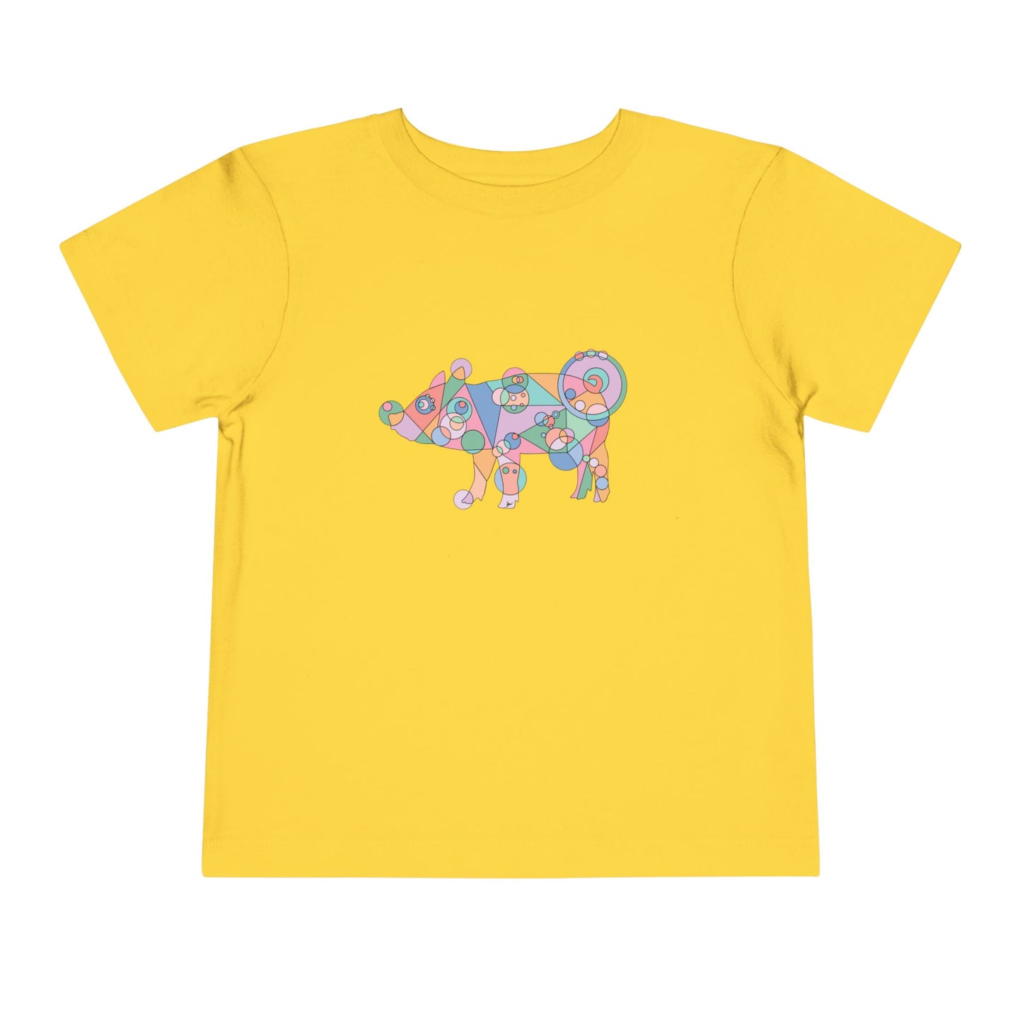 Toddler Unisex Geometric Pig Tee - Pastel Whimsy Edition