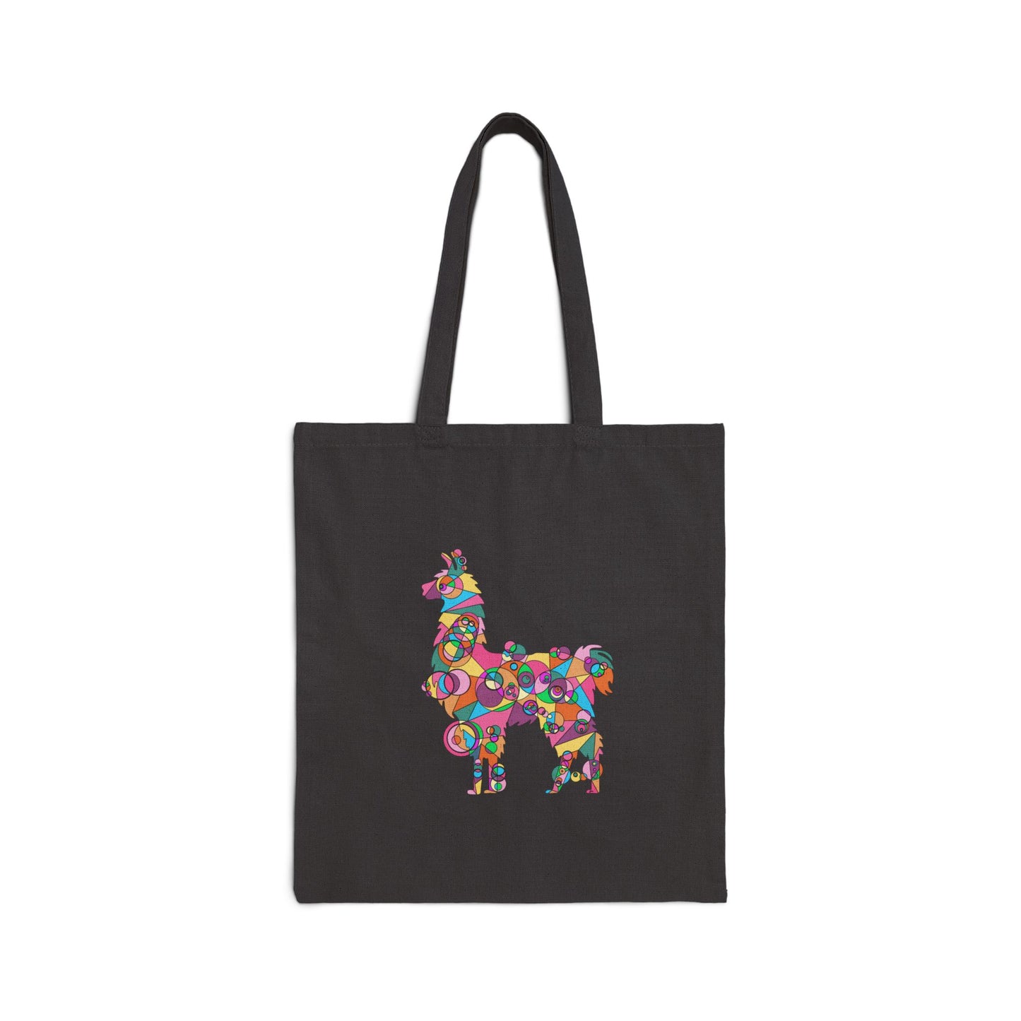Geometric Llama Cotton Canvas Tote – Andean Joy Edition