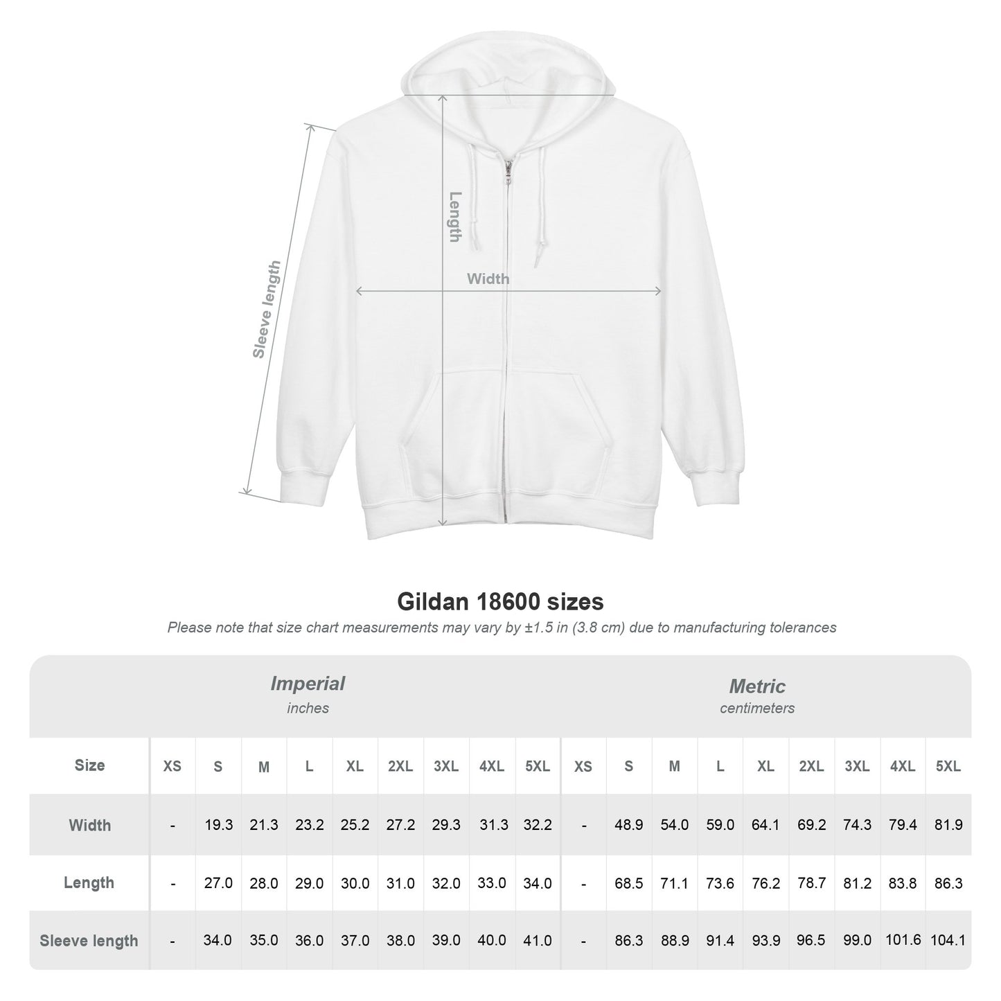 Full-Zip Hooded Sweatshirt Community Classic (Front Logo Only - Plain Back)