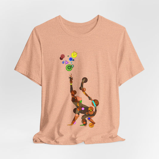 Unisex Geometric Monkey Tee - Cosmic Edition