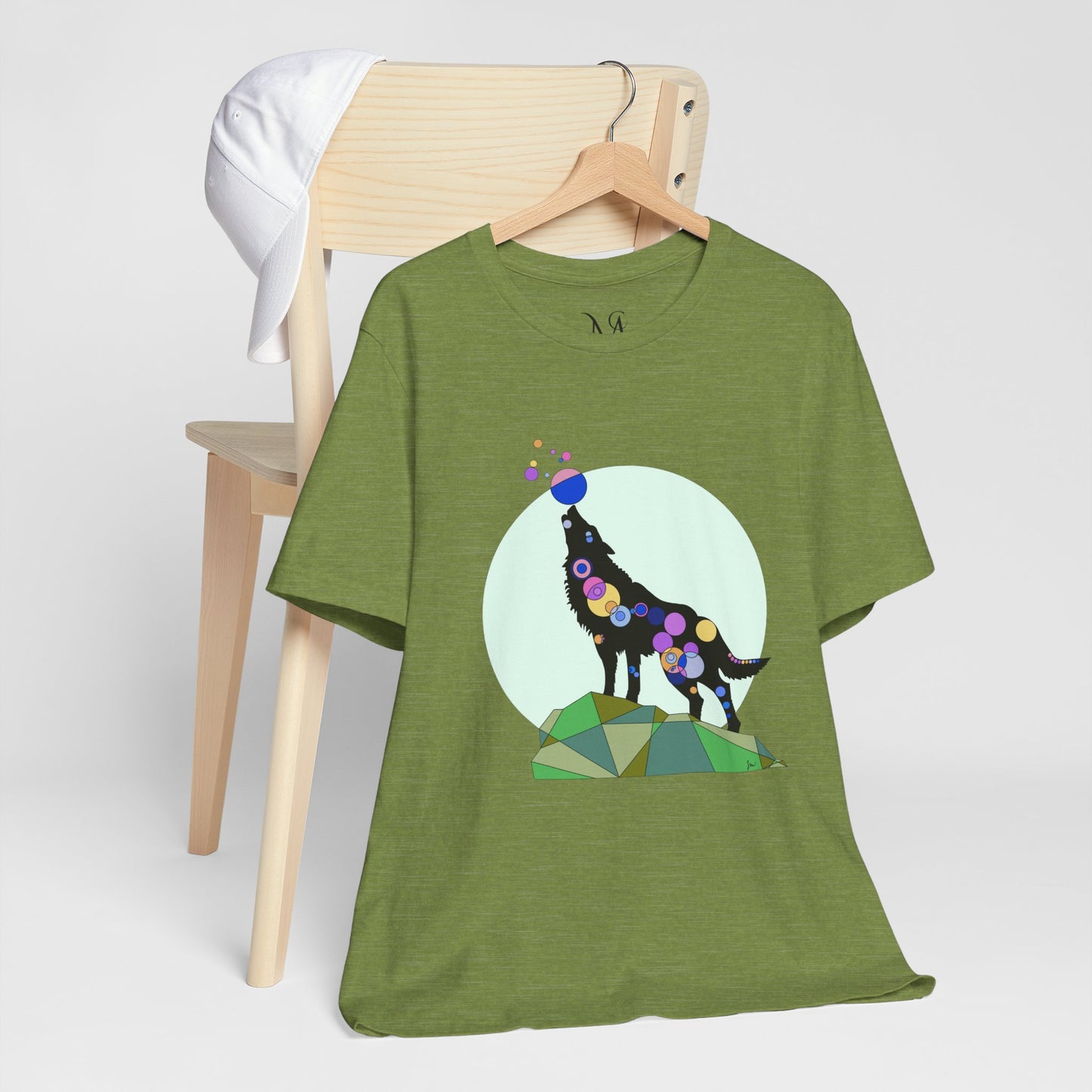 Unisex Geometric Wolf Tee - Cosmic Edition