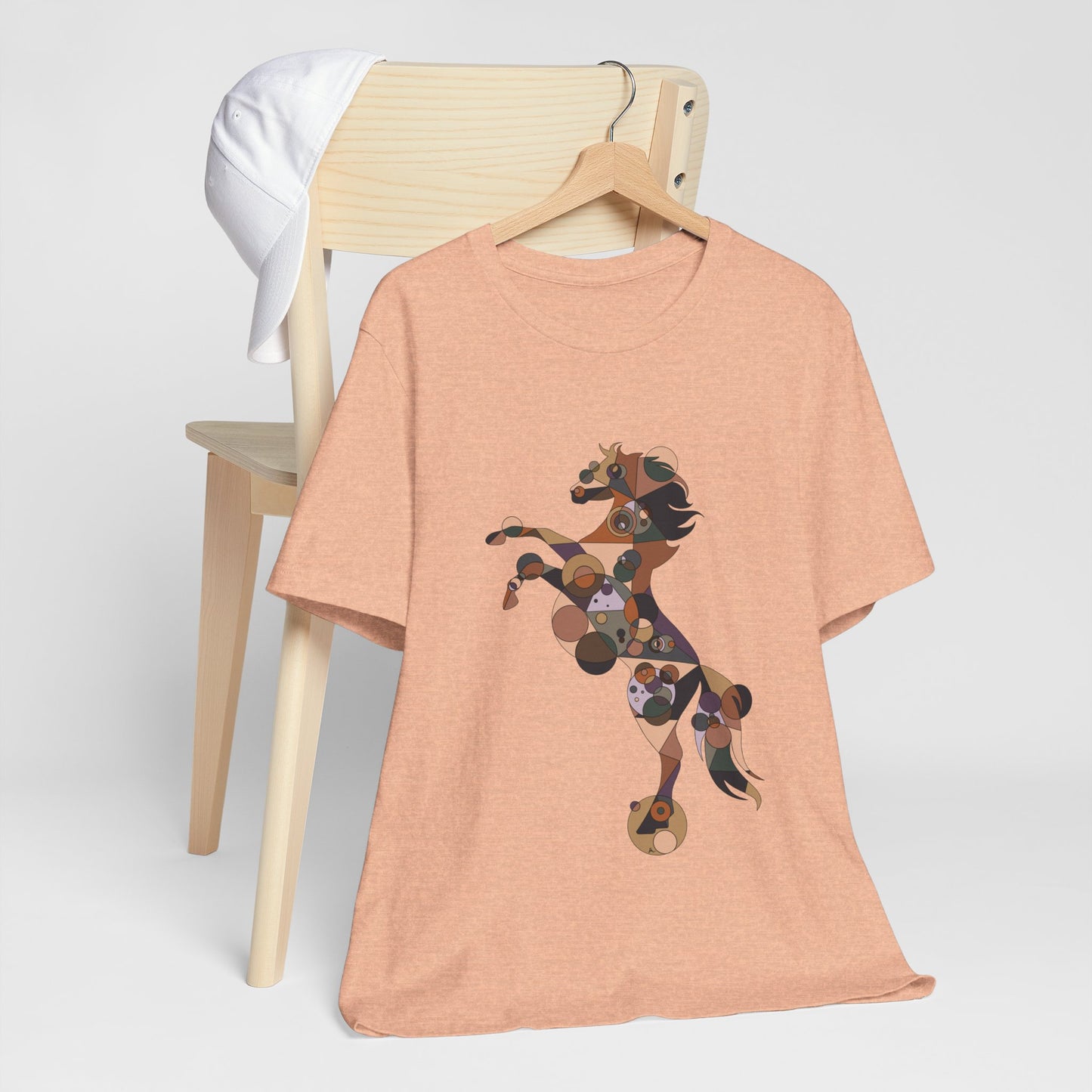 Unisex Geometric Horse Tee - Equine Mosaic Edition