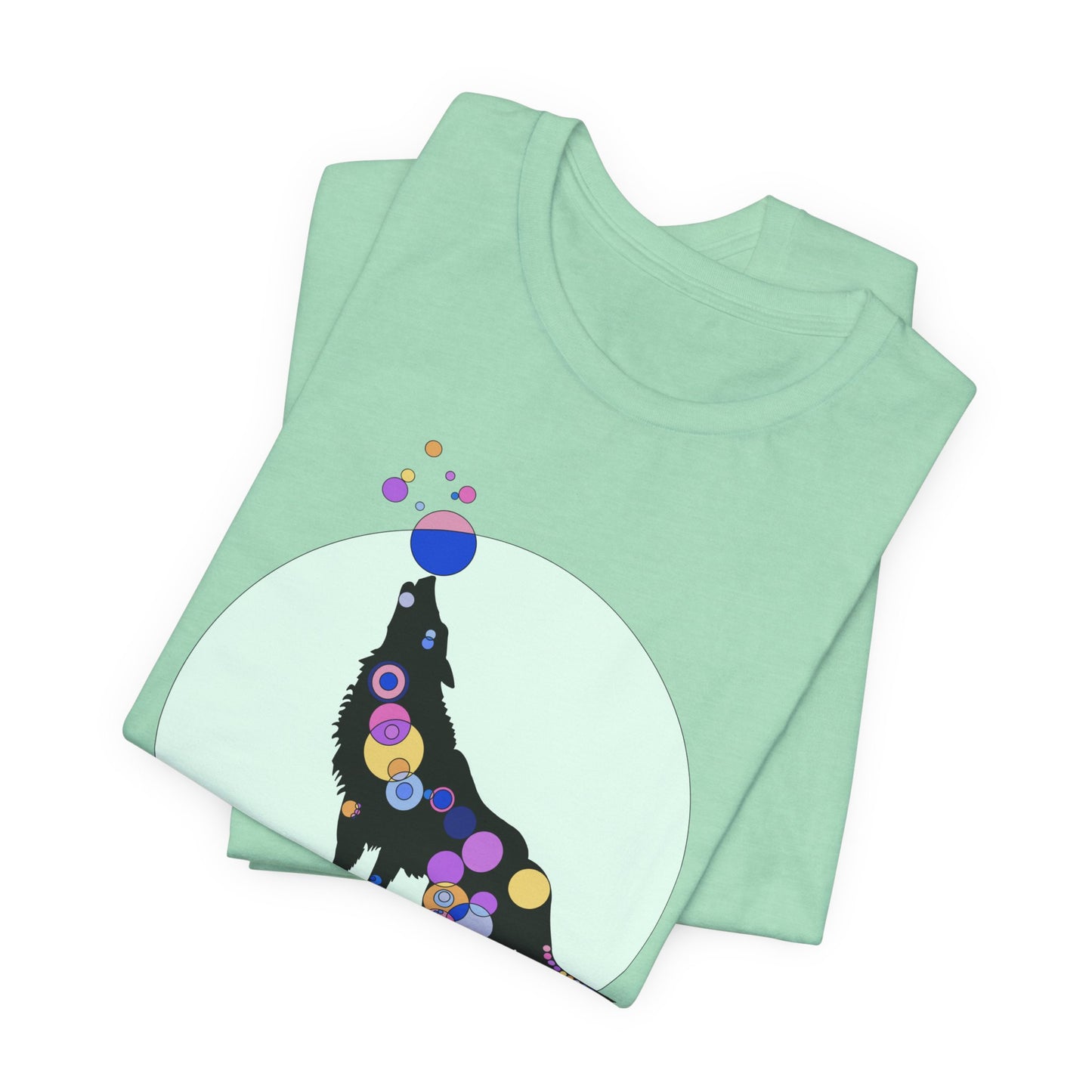 Unisex Geometric Wolf Tee - Cosmic Edition