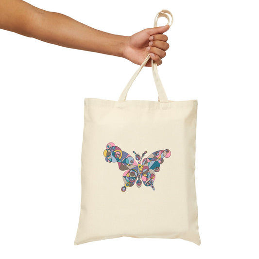 Geometric Butterfly Cotton Canvas Tote – Ethereal Edition