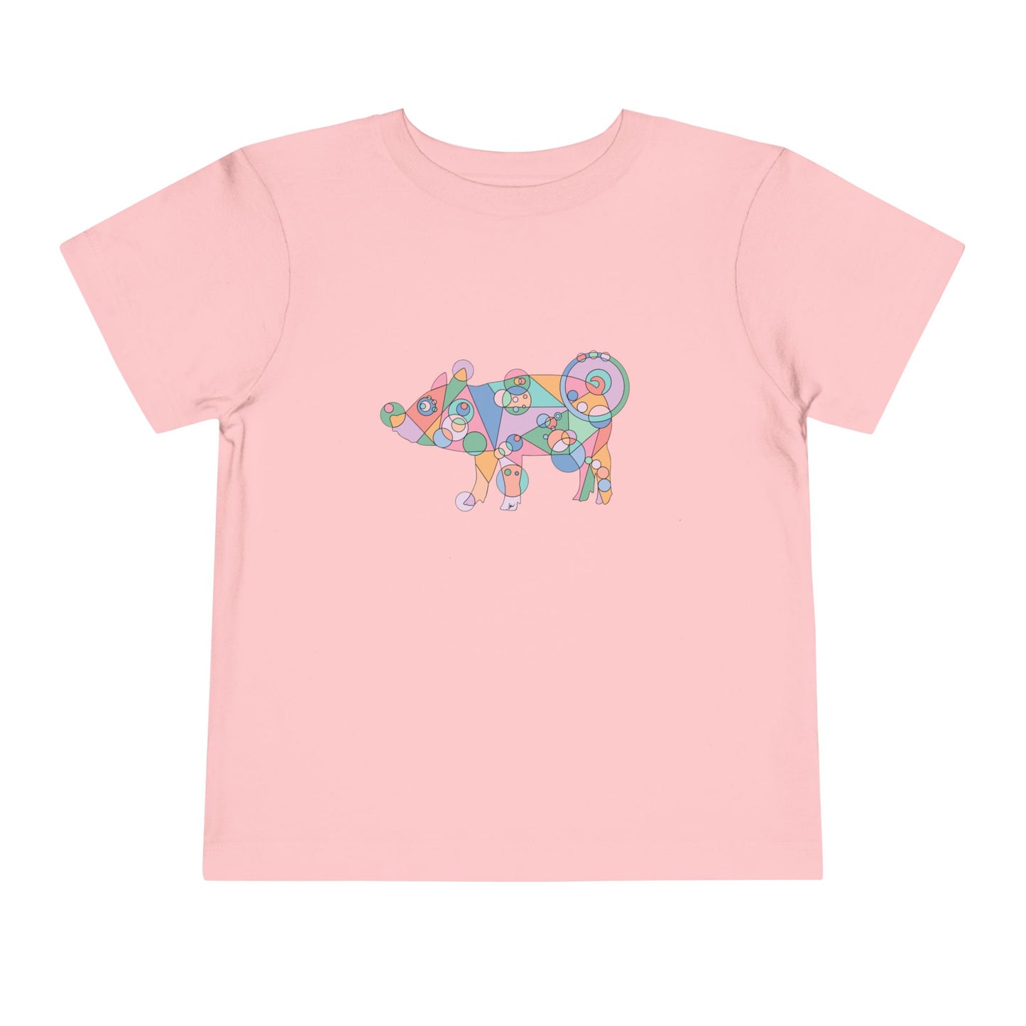Toddler Unisex Geometric Pig Tee - Pastel Whimsy Edition