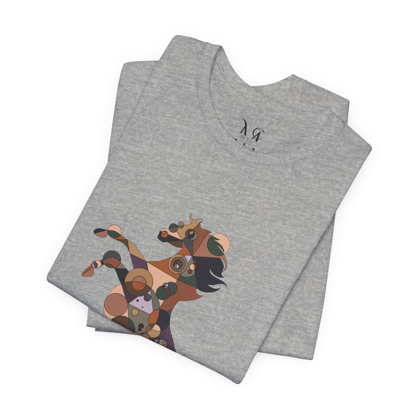 Unisex Geometric Horse Tee - Equine Mosaic Edition