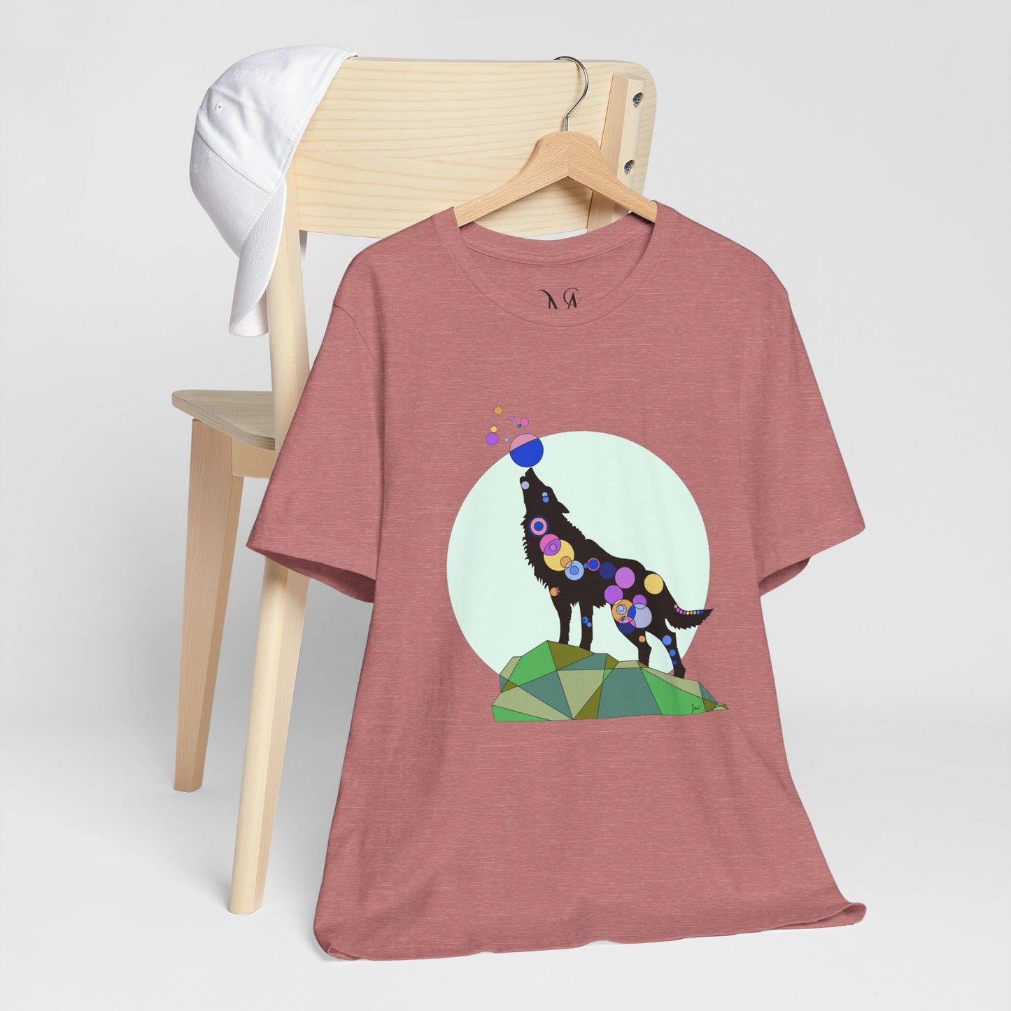 Unisex Geometric Wolf Tee - Cosmic Edition
