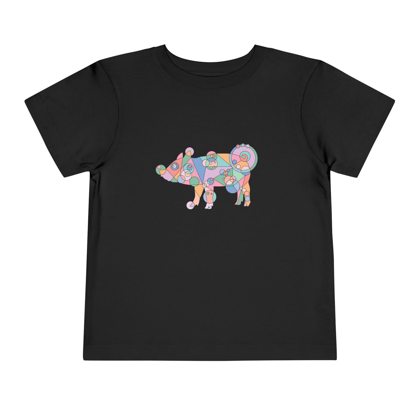 Toddler Unisex Geometric Pig Tee - Pastel Whimsy Edition