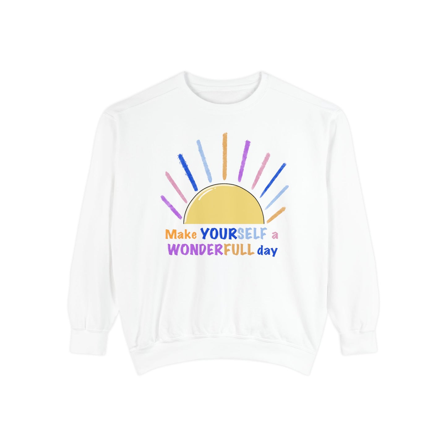 Artistic "Wonderfull Day" Unisex Garment-Dyed Sweatshirt