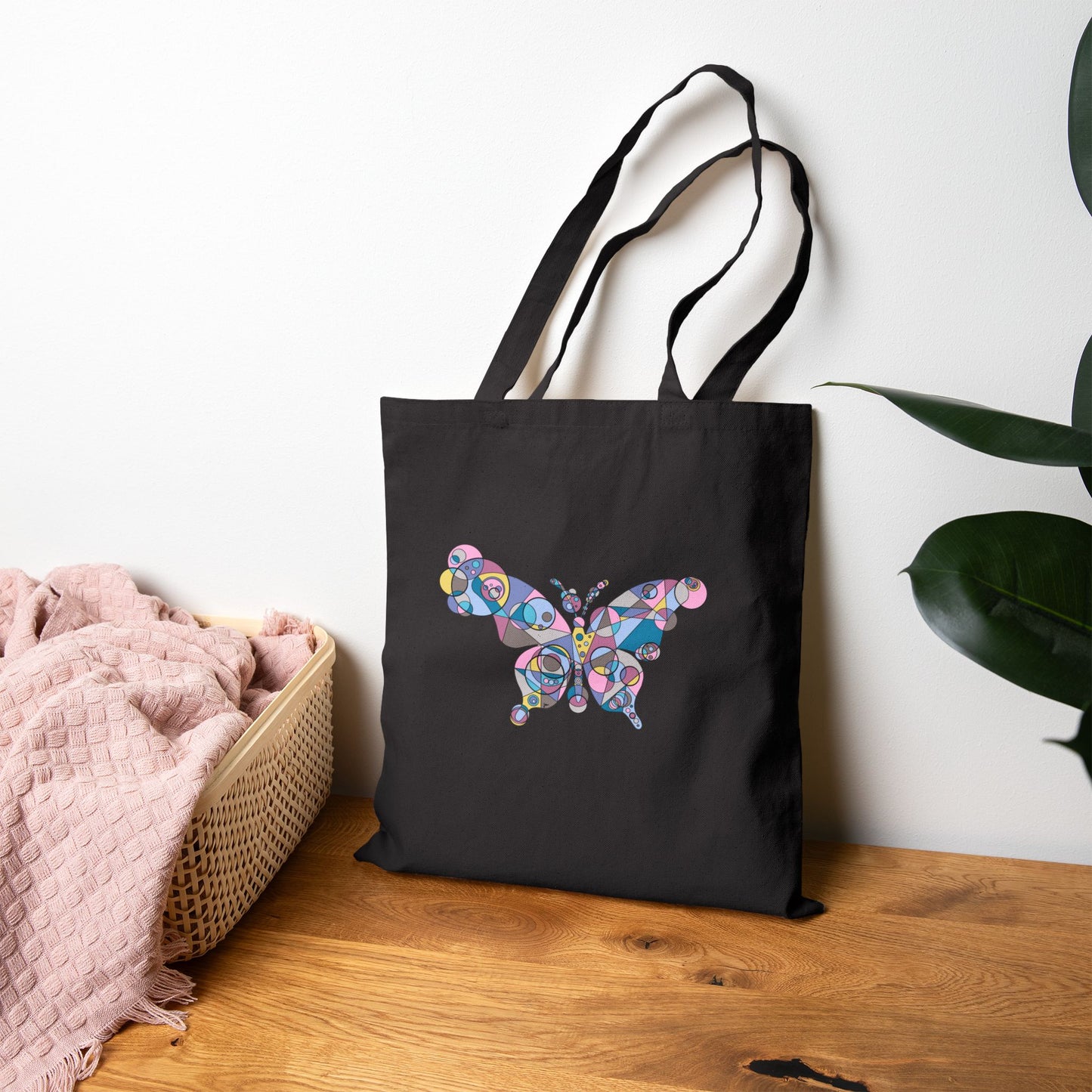 Geometric Butterfly Cotton Canvas Tote – Ethereal Edition
