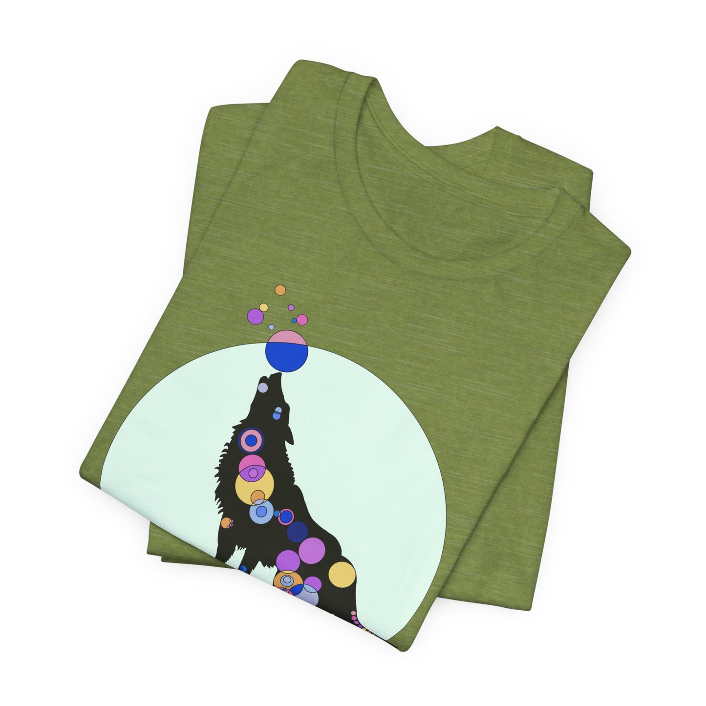 Unisex Geometric Wolf Tee - Cosmic Edition
