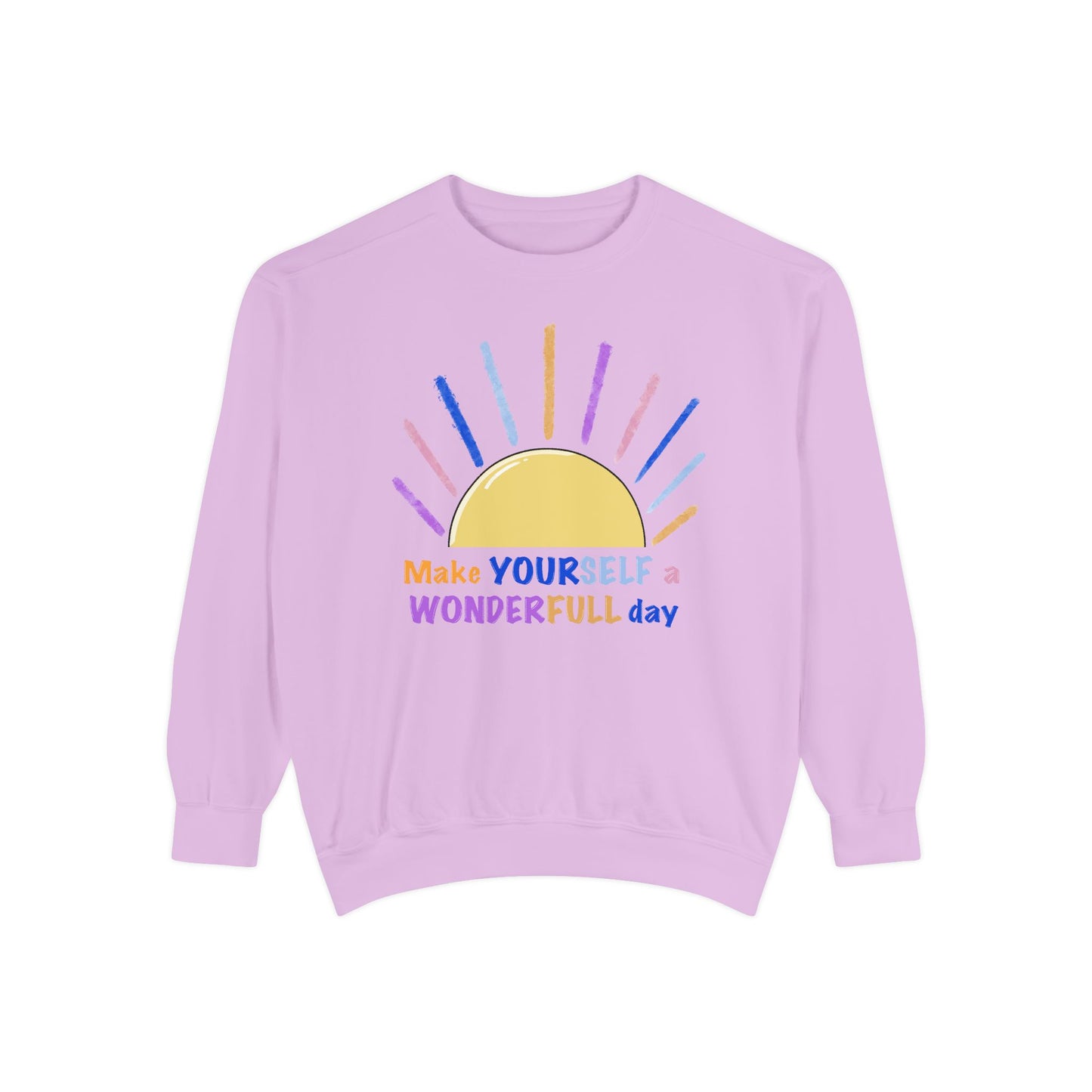Artistic "Wonderfull Day" Unisex Garment-Dyed Sweatshirt