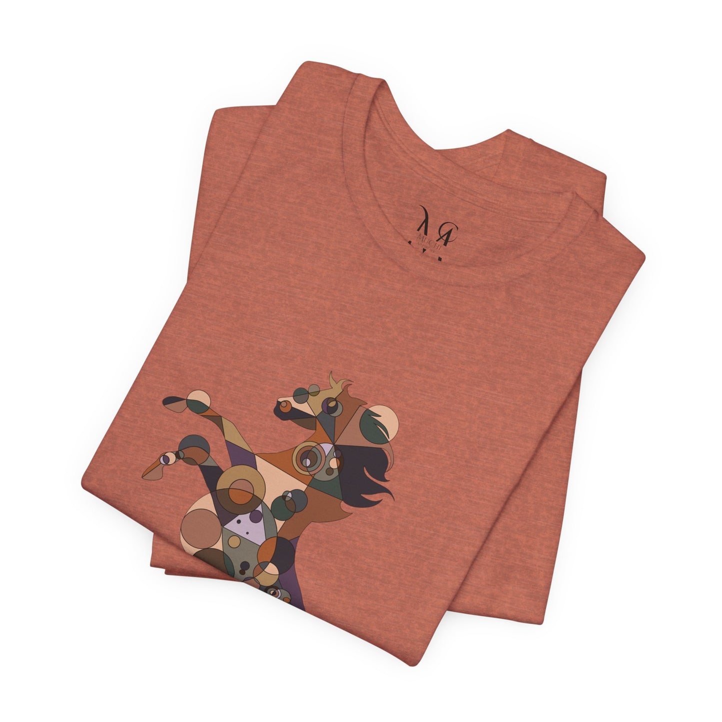 Unisex Geometric Horse Tee - Equine Mosaic Edition