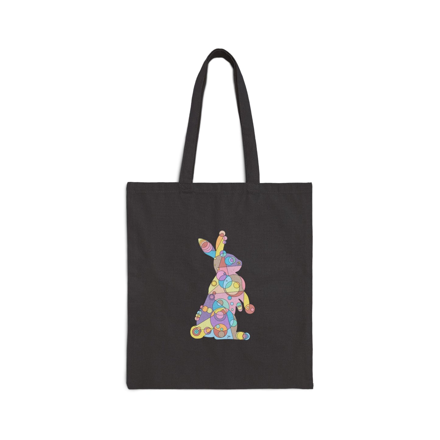 Geometric Bunny Cotton Canvas Tote – Pastel Wonder Edition