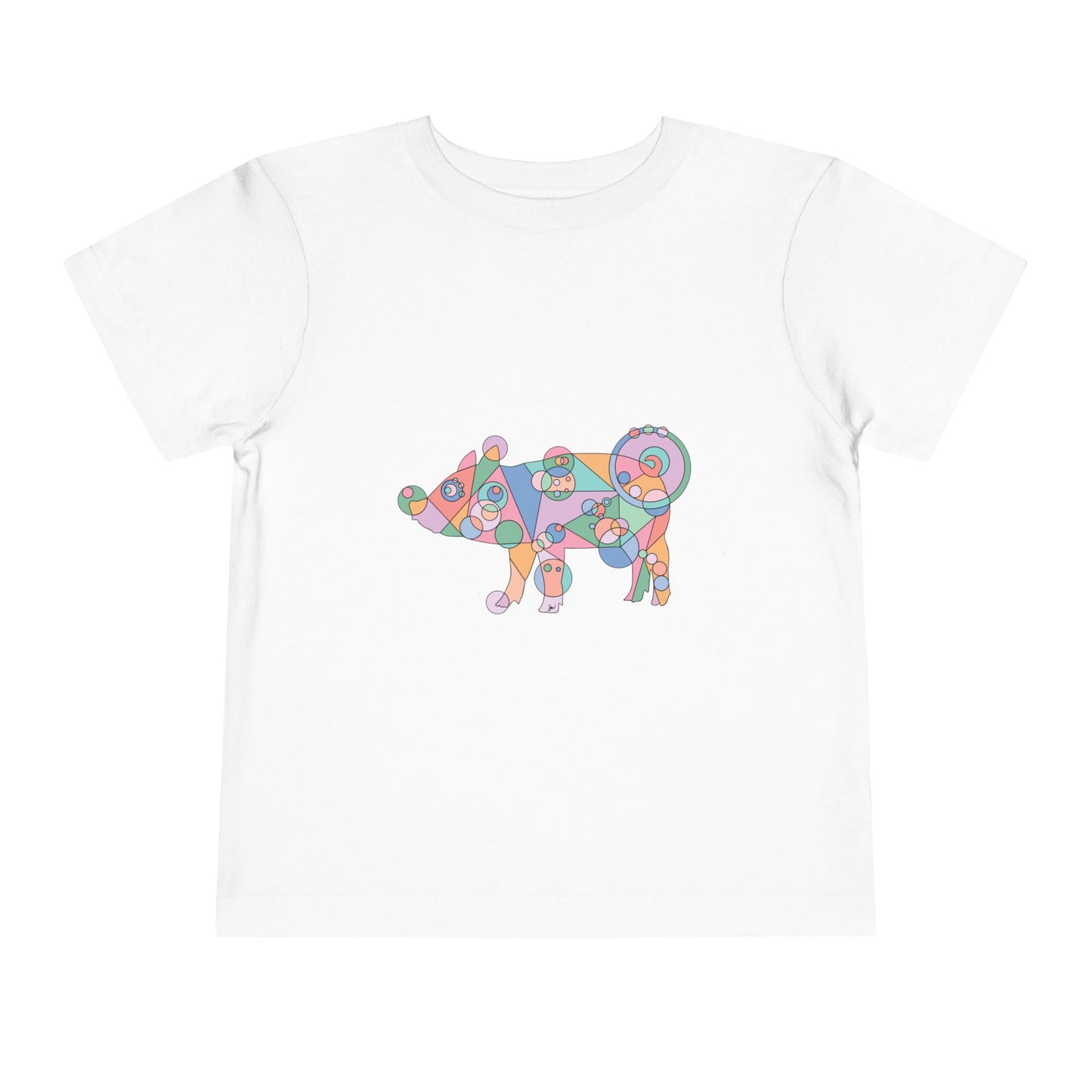 Toddler Unisex Geometric Pig Tee - Pastel Whimsy Edition
