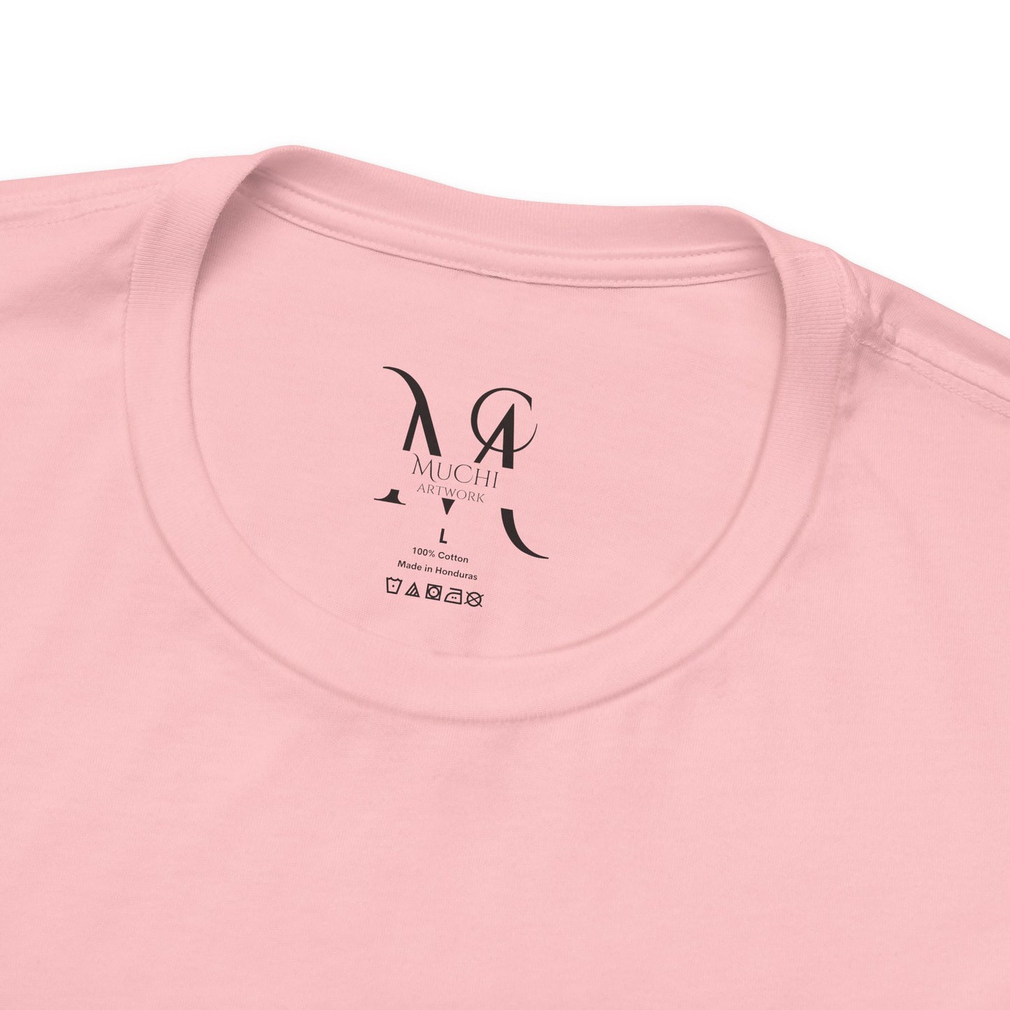 Unisex Tee Community Classic (Front Logo Only - Plain Back, White & Pink)