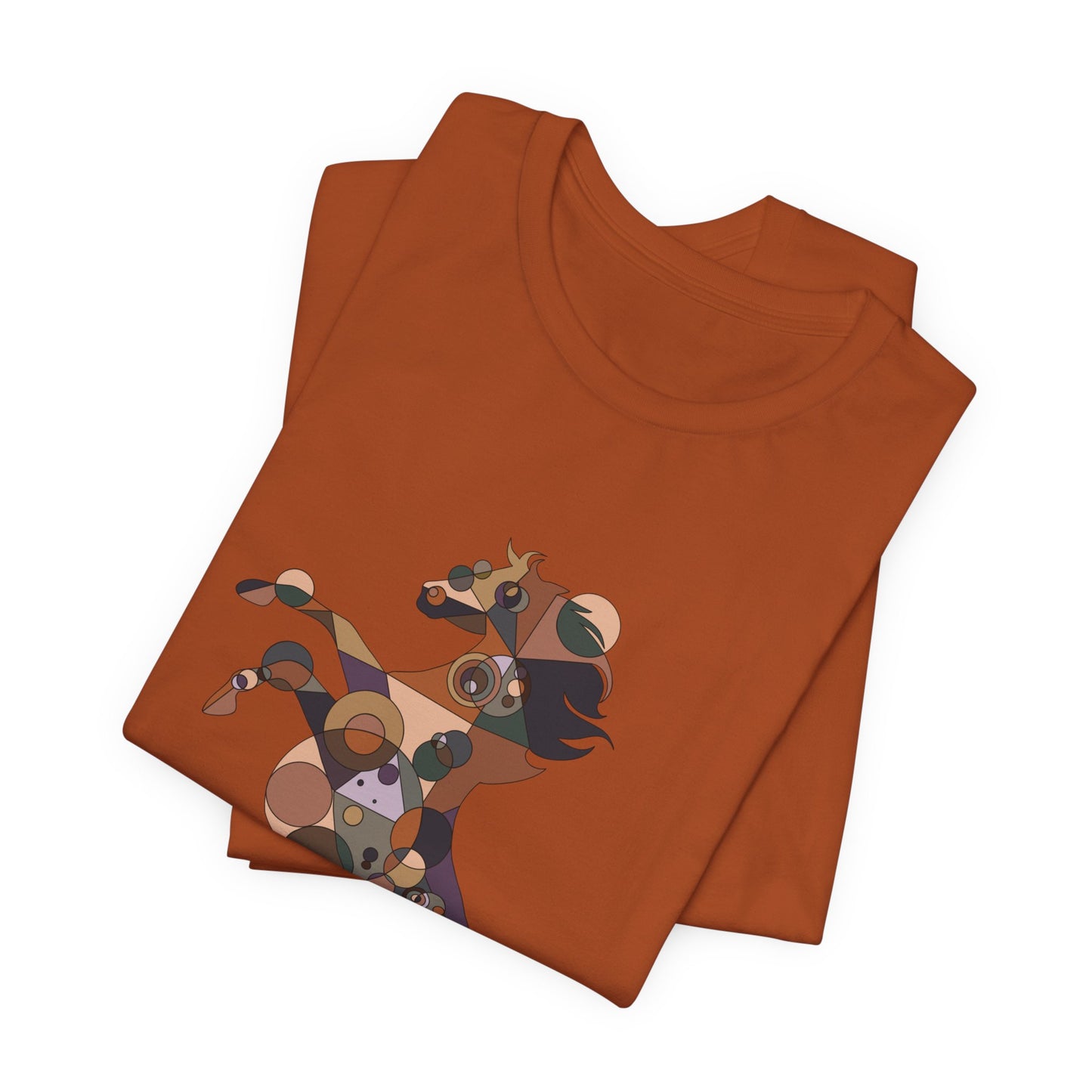 Unisex Geometric Horse Tee - Equine Mosaic Edition
