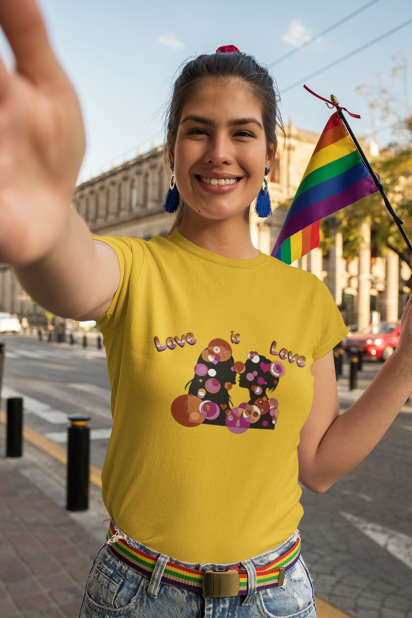 Women’s Geometric Pride Tee - Love is Love Edition